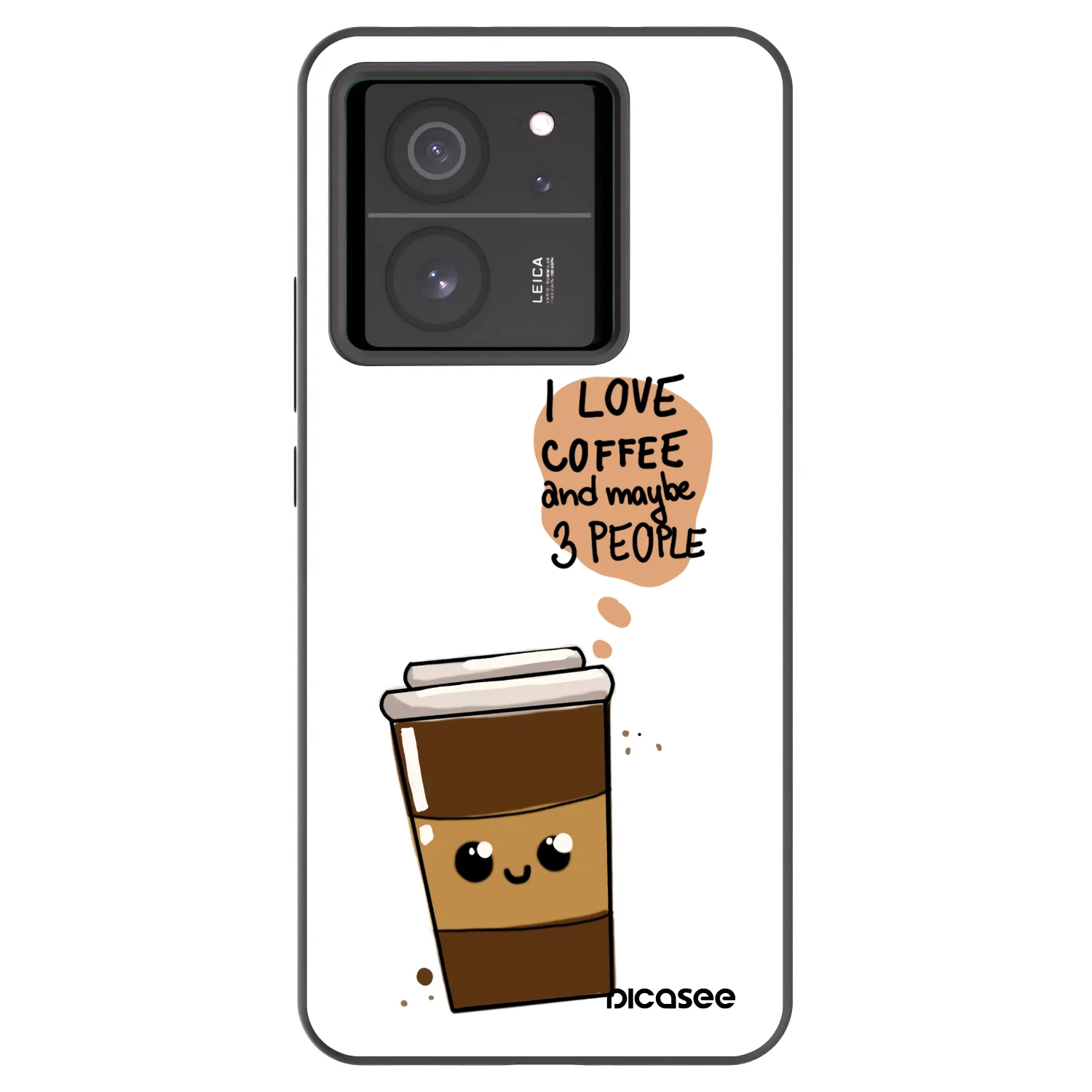 Picasee Xiaomi 13T Hülle - Schwarzes Silikon - Cute coffee