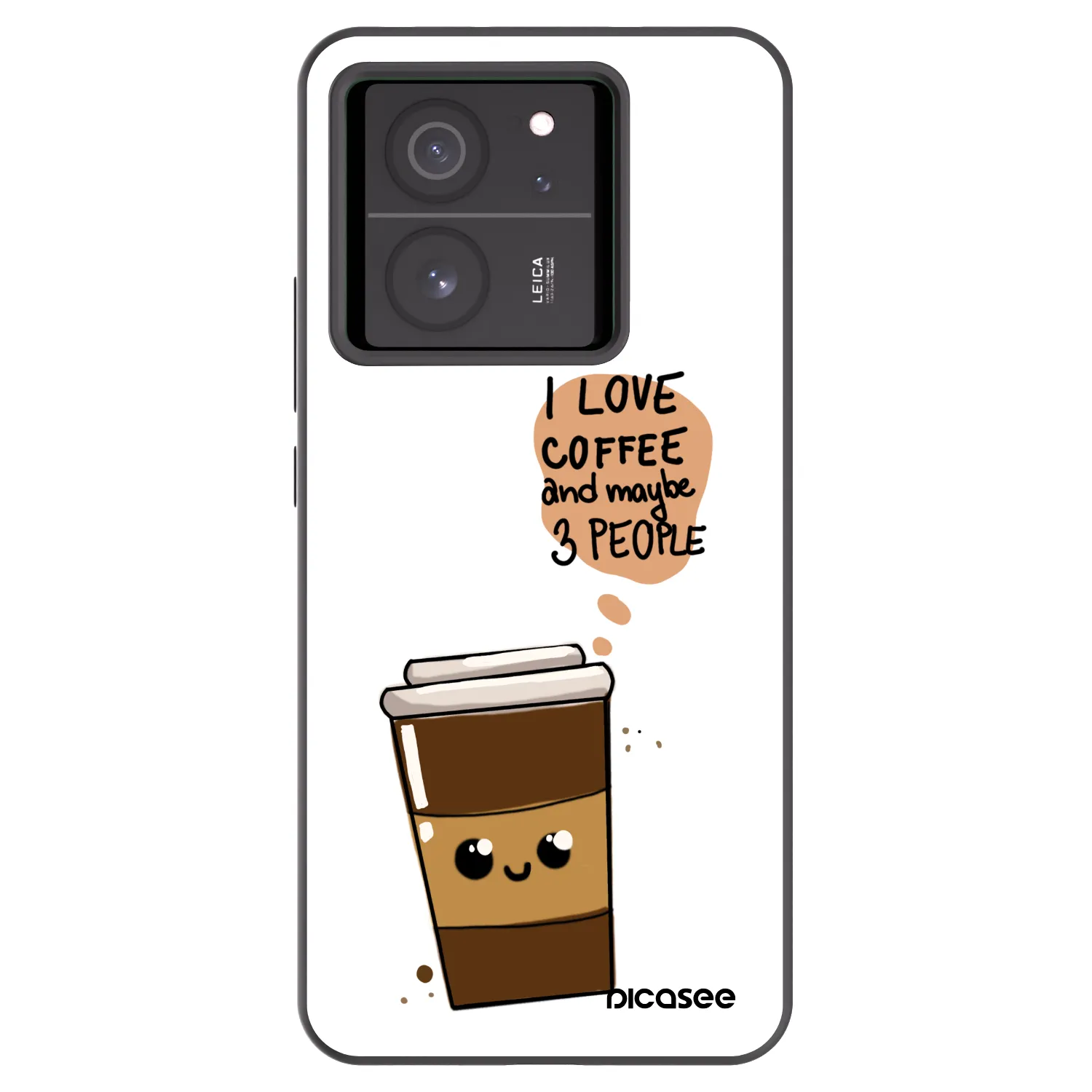 Picasee Xiaomi 13T Pro Hülle - Schwarzes Silikon - Cute coffee