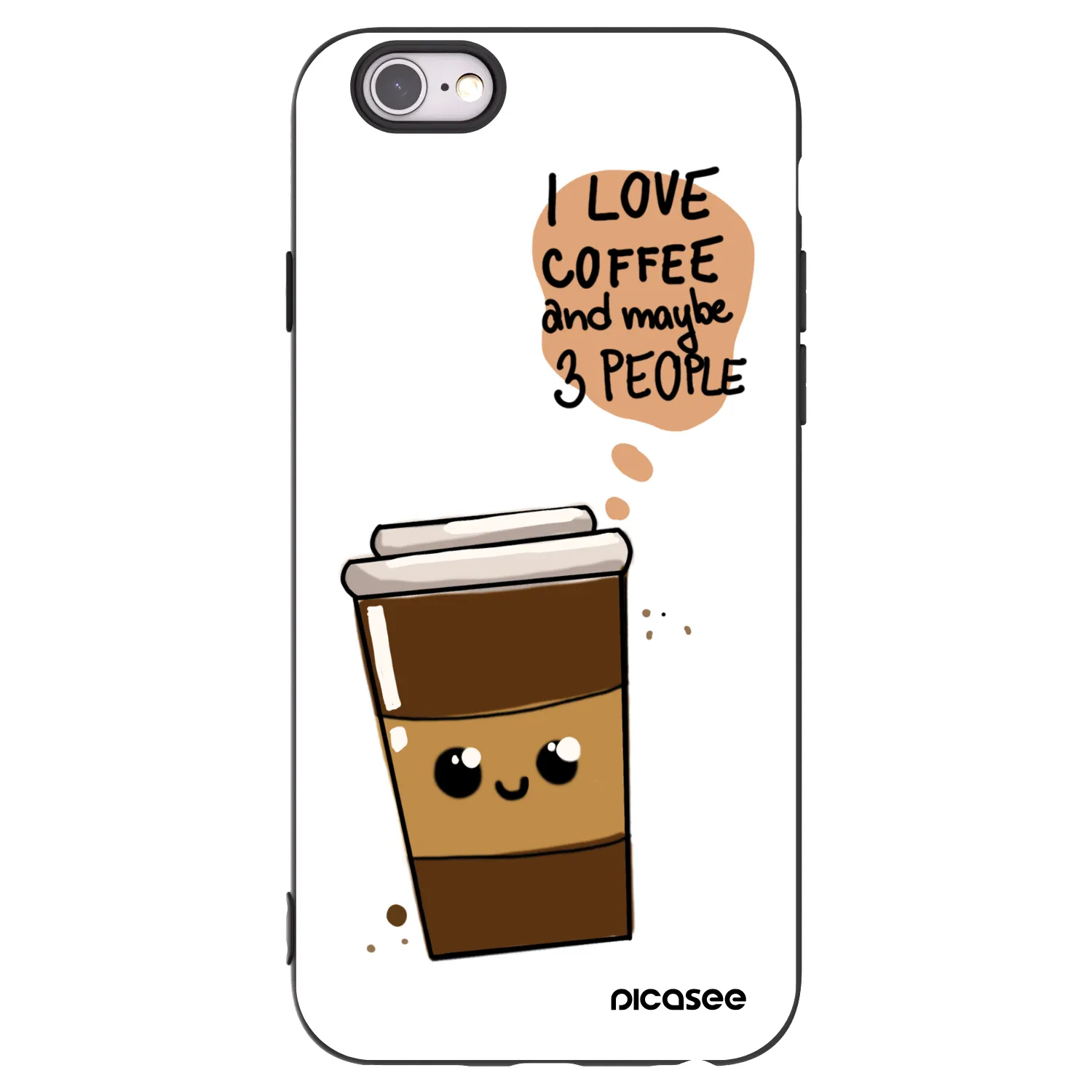 Picasee Apple iPhone 6/6S Hülle - Schwarzes Silikon - Cute coffee