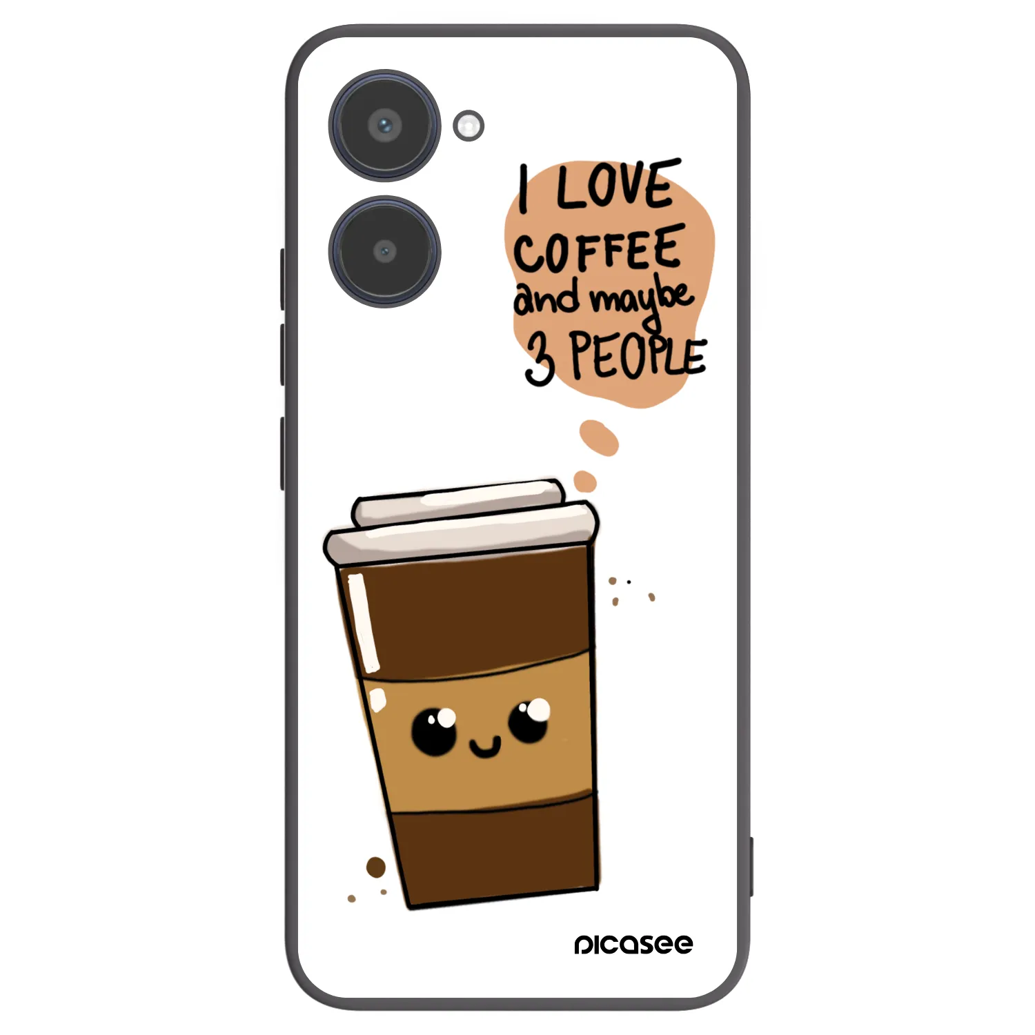 Picasee Realme 10 4G Hülle - Schwarzes Silikon - Cute coffee