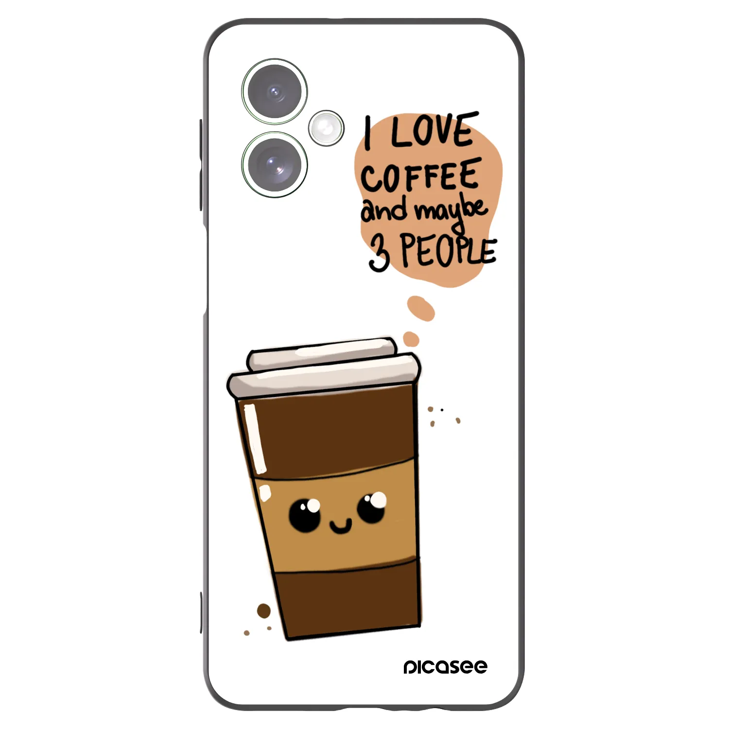 Picasee Motorola Moto G54 5G Hülle - Schwarzes Silikon - Cute coffee