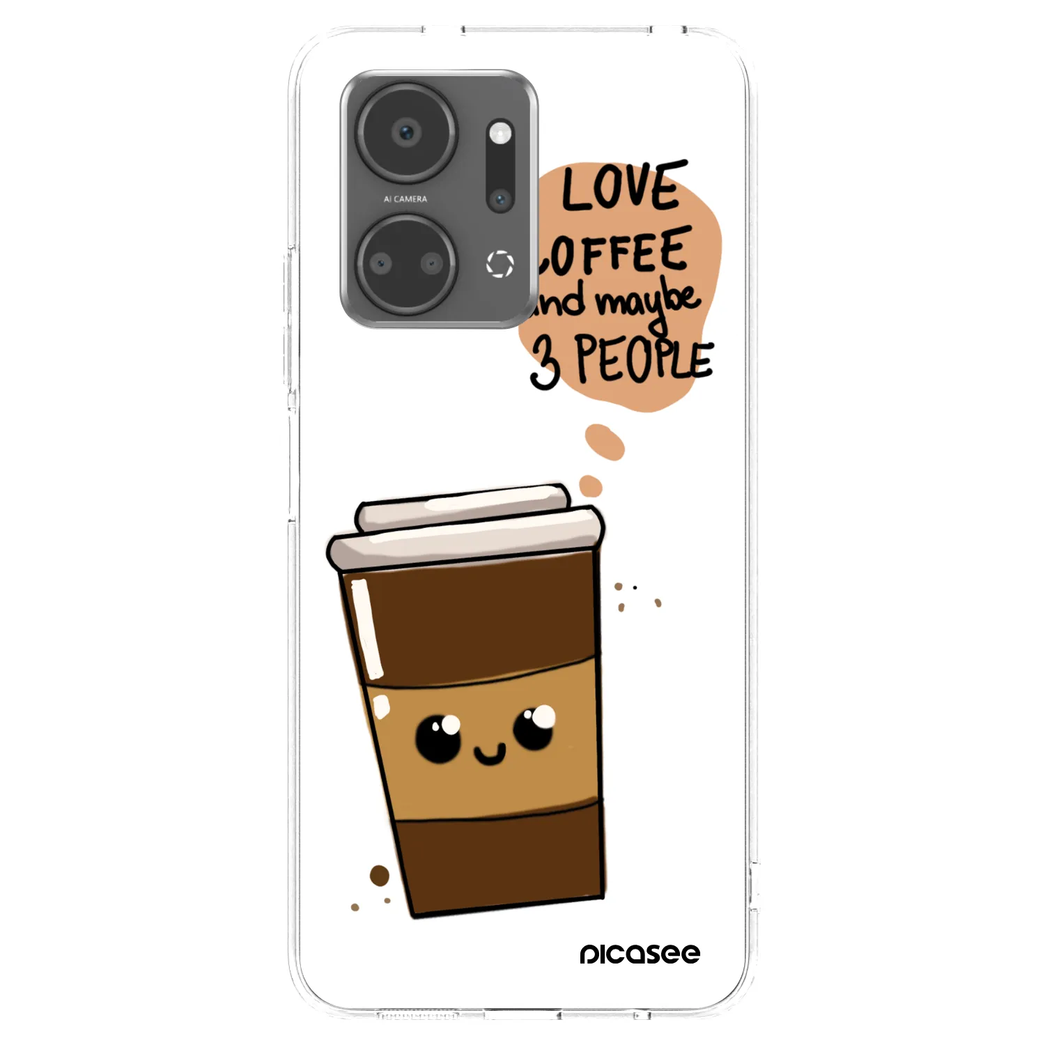 Picasee Honor X7a Hülle - Transparentes Silikon - Cute coffee