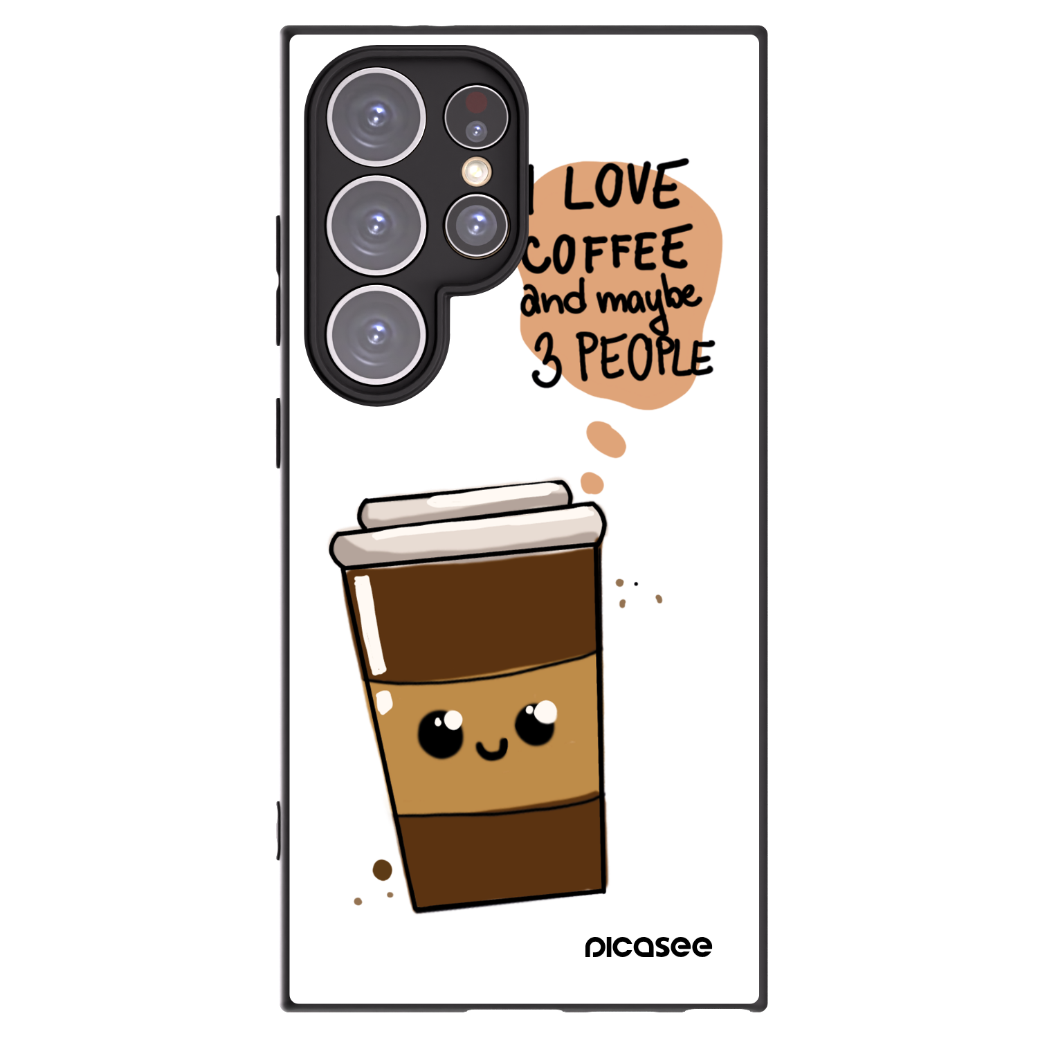 Picasee Samsung Galaxy S24 Ultra S928B 5G Hülle - Schwarzes Silikon - Cute coffee