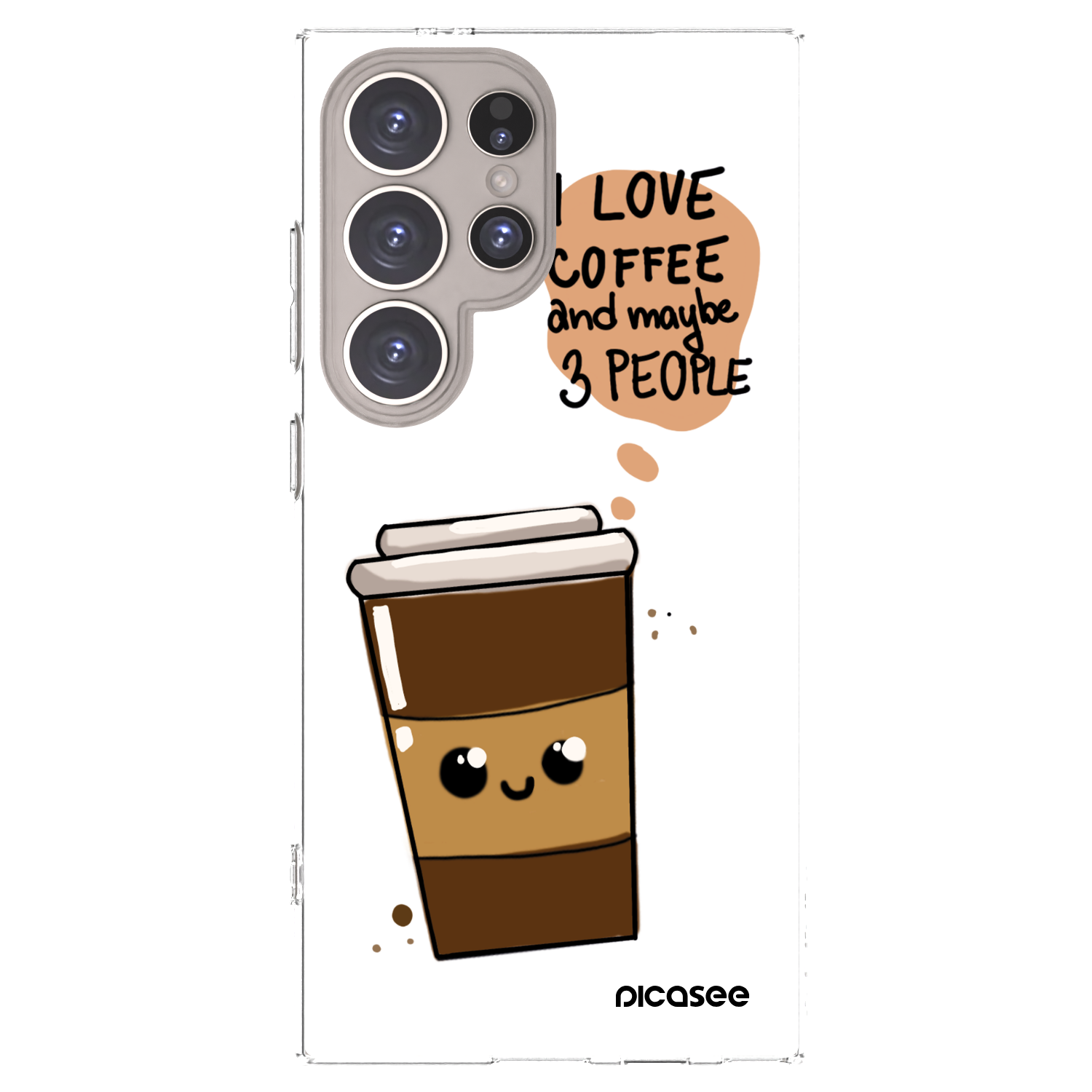 Picasee Samsung Galaxy S24 Ultra S928B 5G Hülle - Transparentes Silikon - Cute coffee