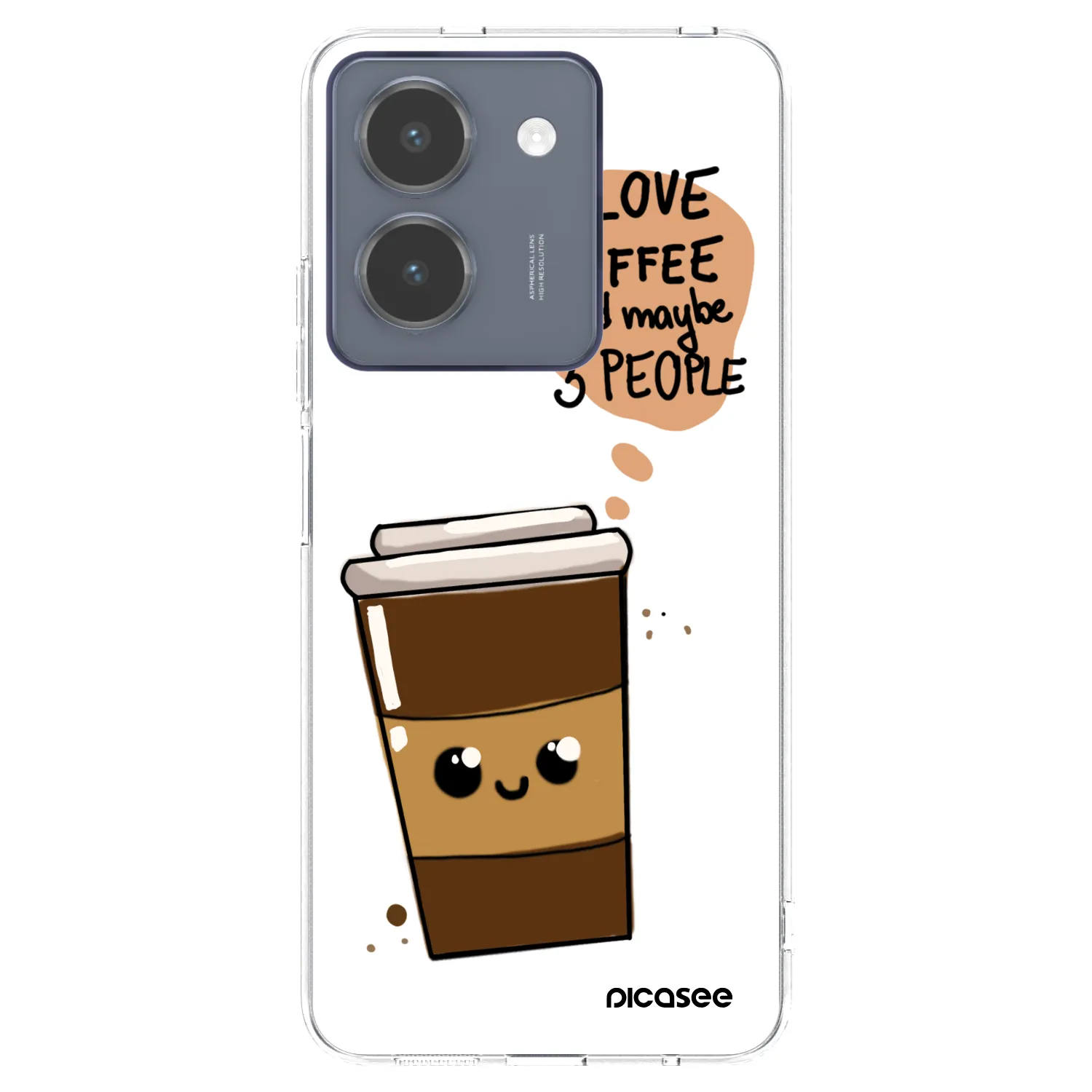 Picasee Vivo Y36 4G Hülle - Transparentes Silikon - Cute coffee