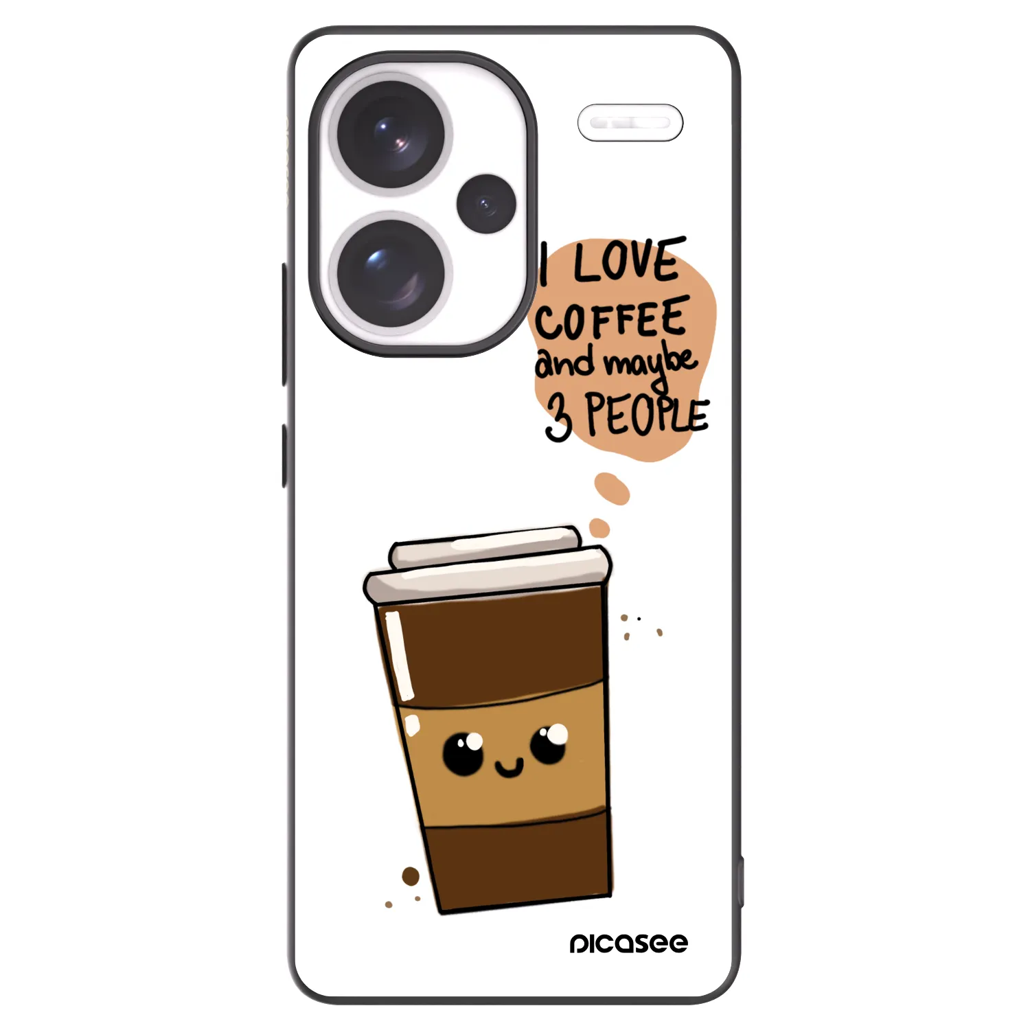 Picasee Xiaomi Redmi Note 13 Pro+ 5G Hülle - Schwarzes Silikon - Cute coffee