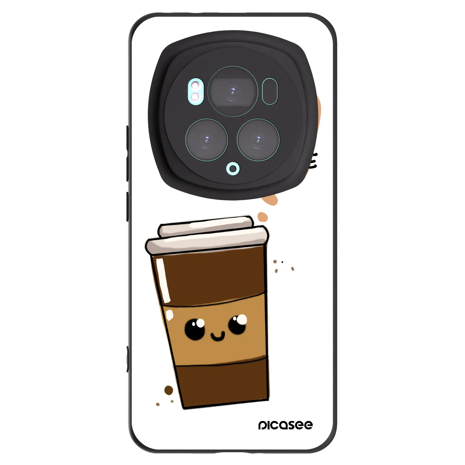 Picasee Honor Magic6 Pro Hülle - Schwarzes Silikon - Cute coffee