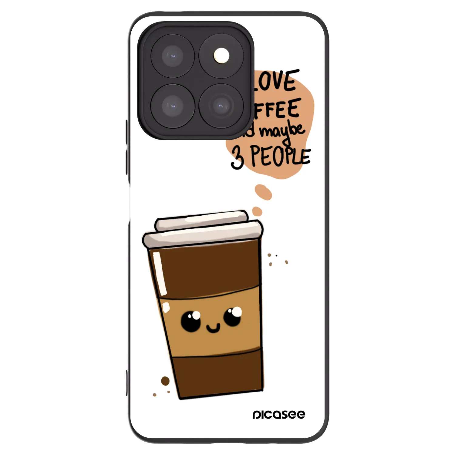 Picasee Honor X8b Hülle - Schwarzes Silikon - Cute coffee
