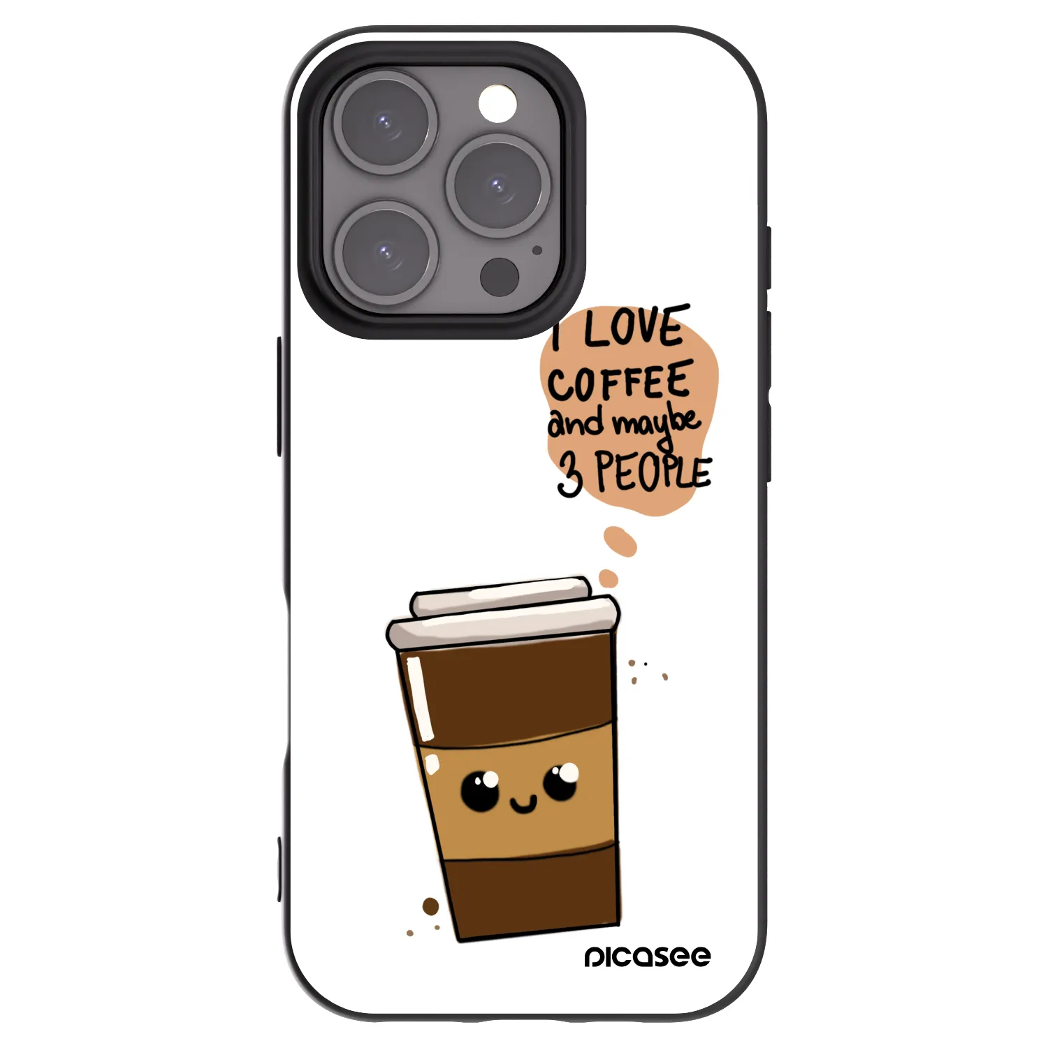 Picasee Apple iPhone 16 Pro Hülle - Schwarzes Silikon - Cute coffee