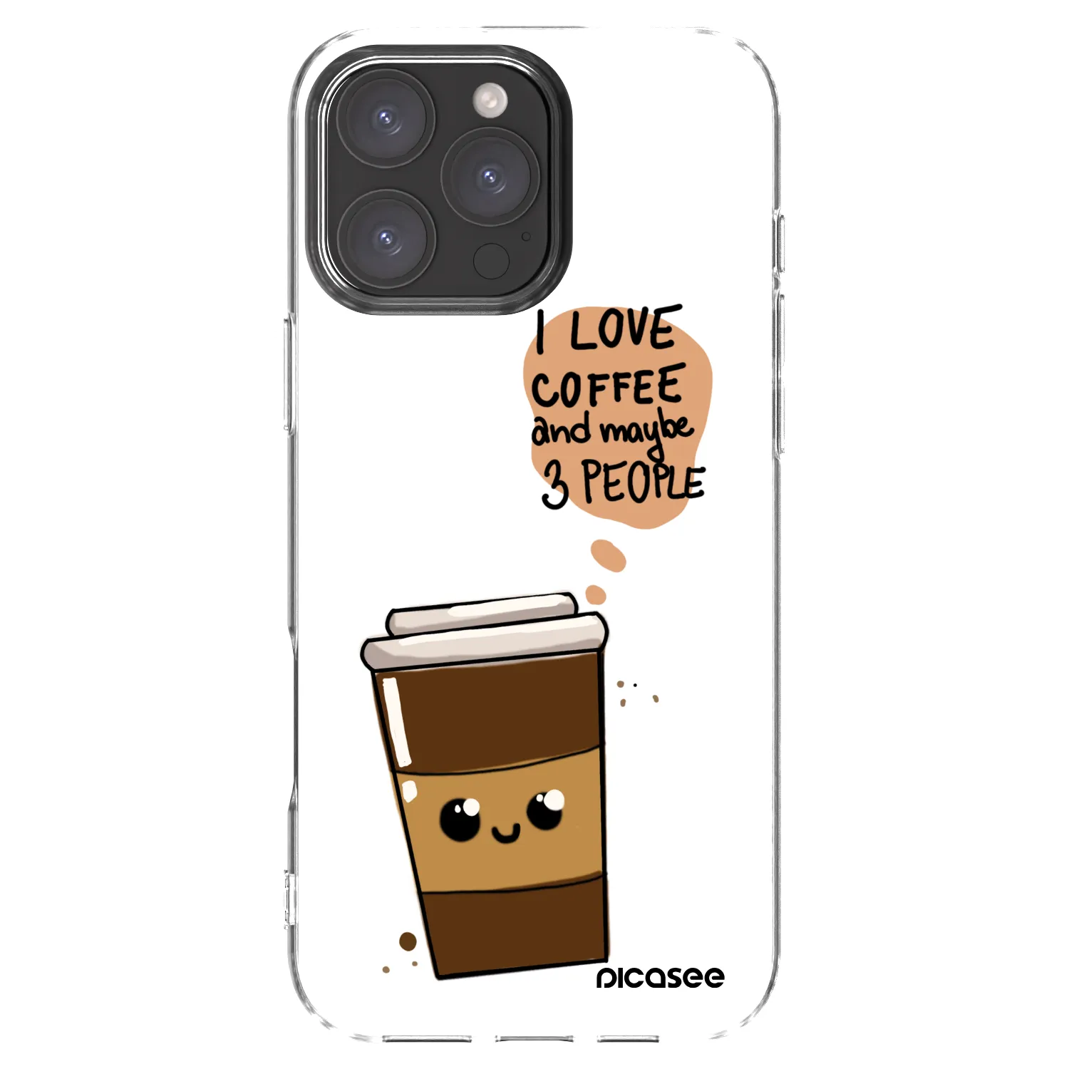 Picasee Apple iPhone 16 Pro Max Hülle - Transparentes Silikon - Cute coffee