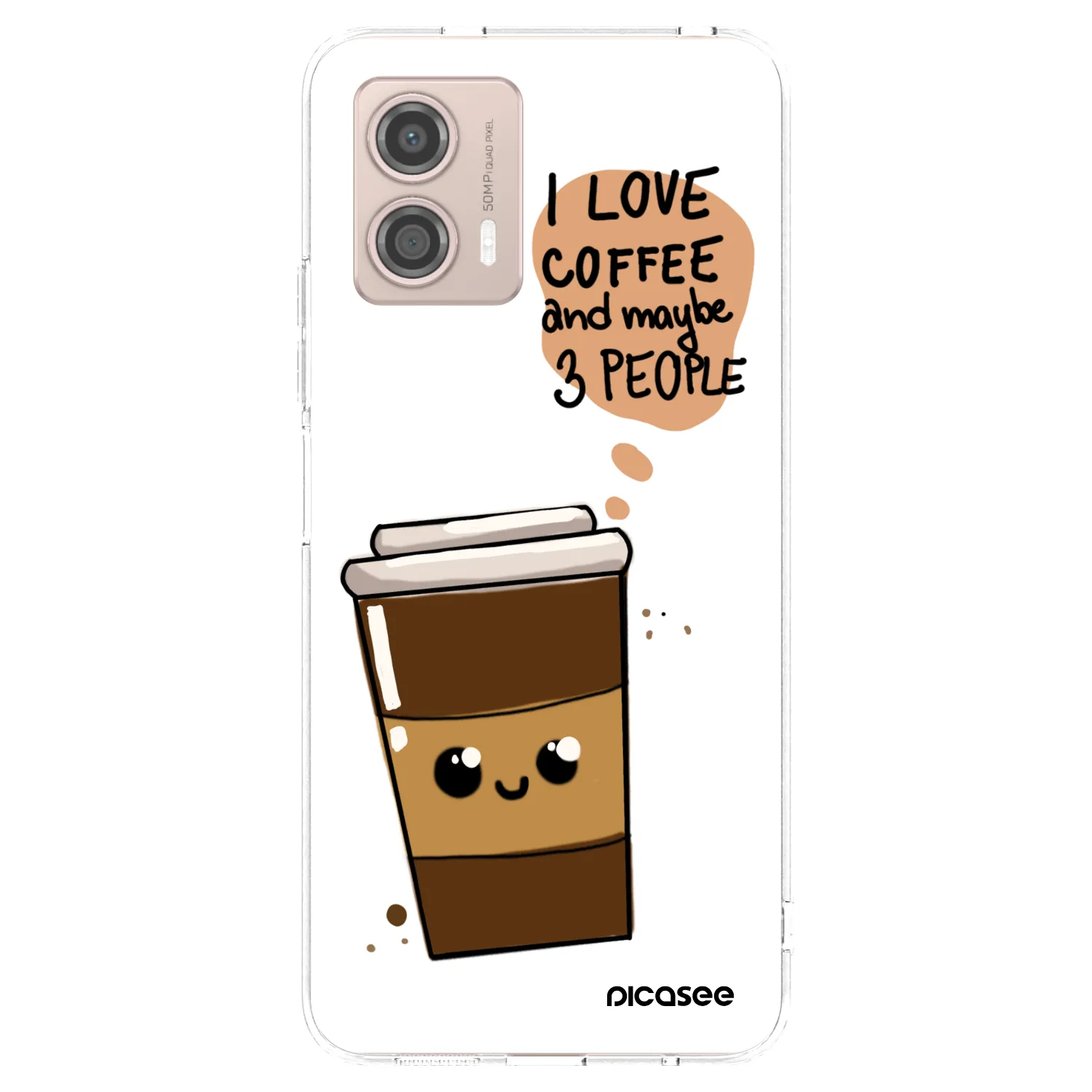 Picasee Motorola Moto G53 5G Hülle - Transparentes Silikon - Cute coffee