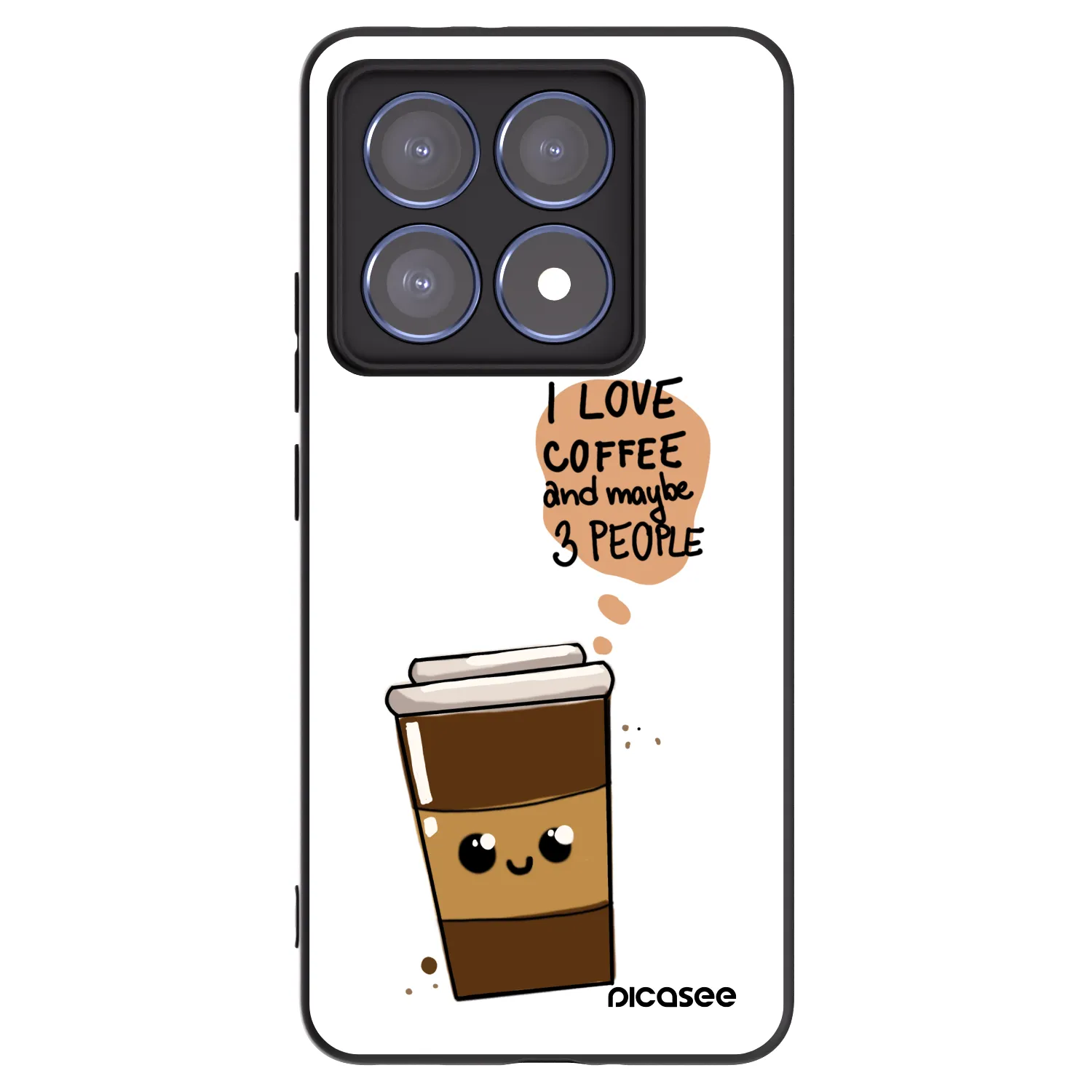 Picasee Xiaomi 14T Pro Hülle - Schwarzes Silikon - Cute coffee