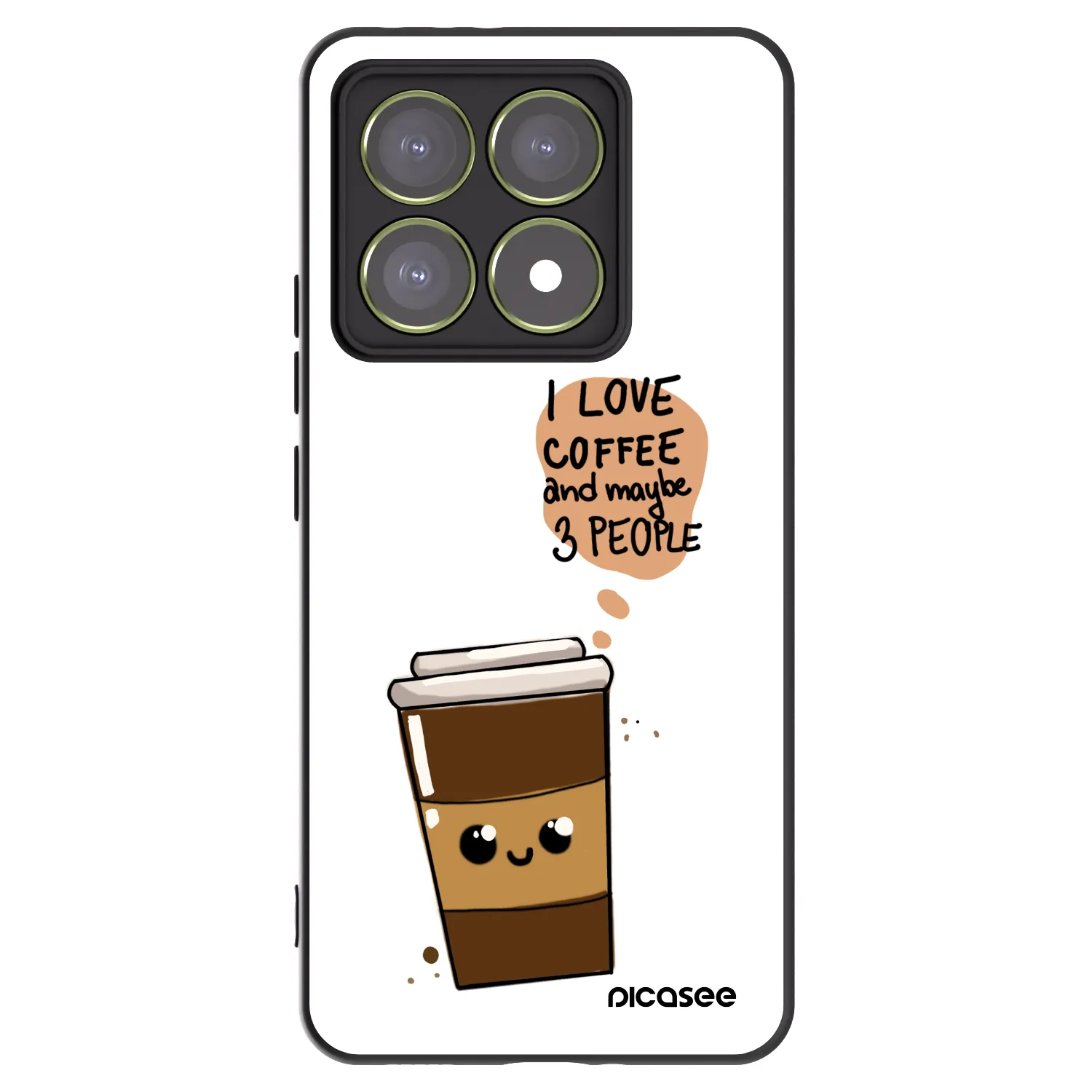 Picasee Xiaomi 14T Hülle - Schwarzes Silikon - Cute coffee