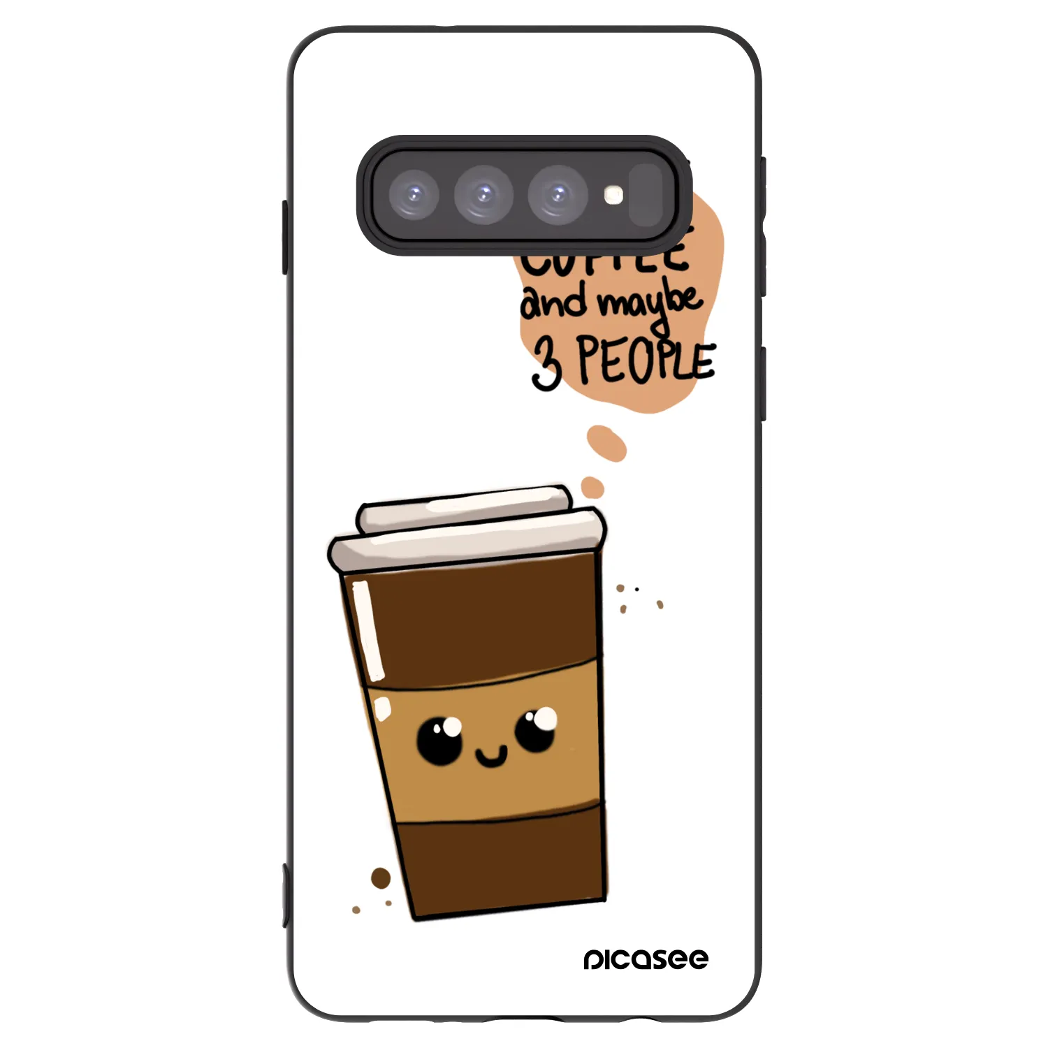 Picasee Samsung Galaxy S10 G973 Hülle - Schwarzes Silikon - Cute coffee