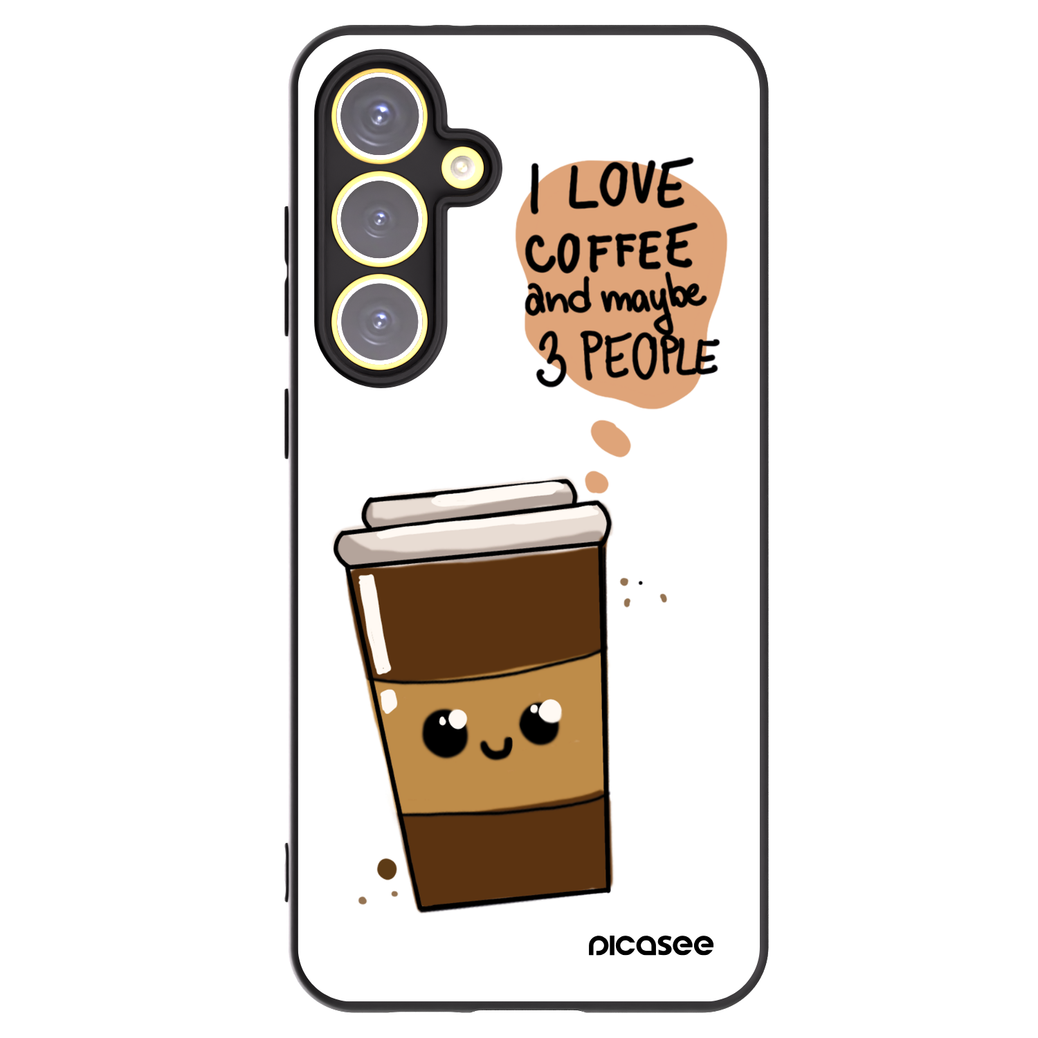 Picasee Samsung Galaxy S24 FE S721B Hülle - Schwarzes Silikon - Cute coffee