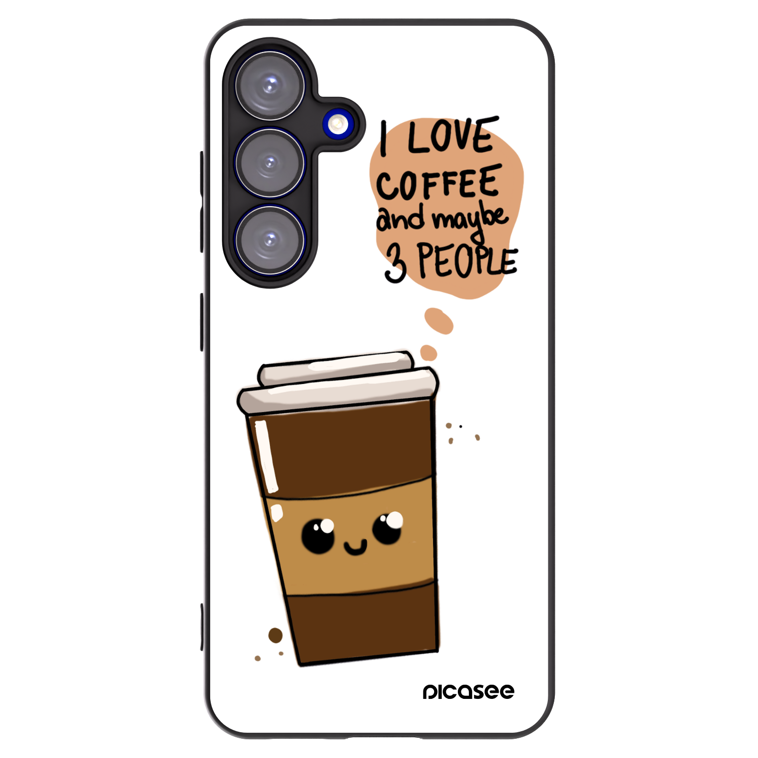 Picasee Samsung Galaxy S25 5G Hülle - Schwarzes Silikon - Cute coffee