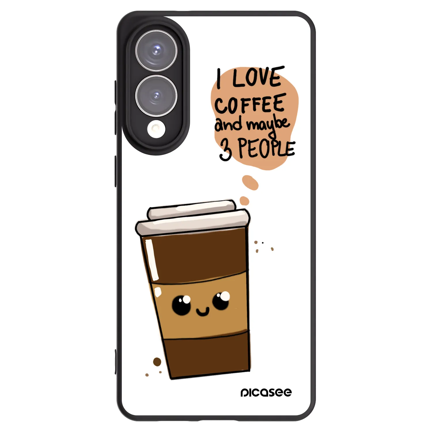 Picasee Samsung Galaxy S25 Edge 5G Hülle - Schwarzes Silikon - Cute coffee