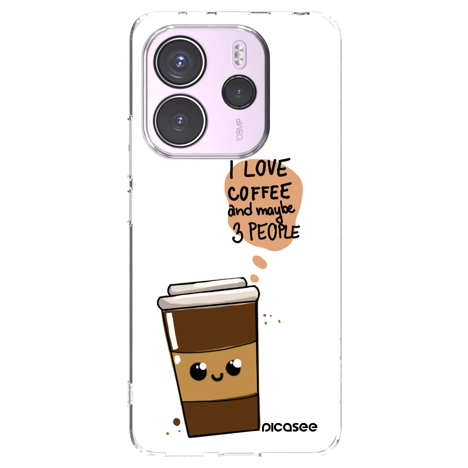 Picasee Xiaomi Redmi Note 14 4G Hülle - Transparentes Silikon - Cute coffee