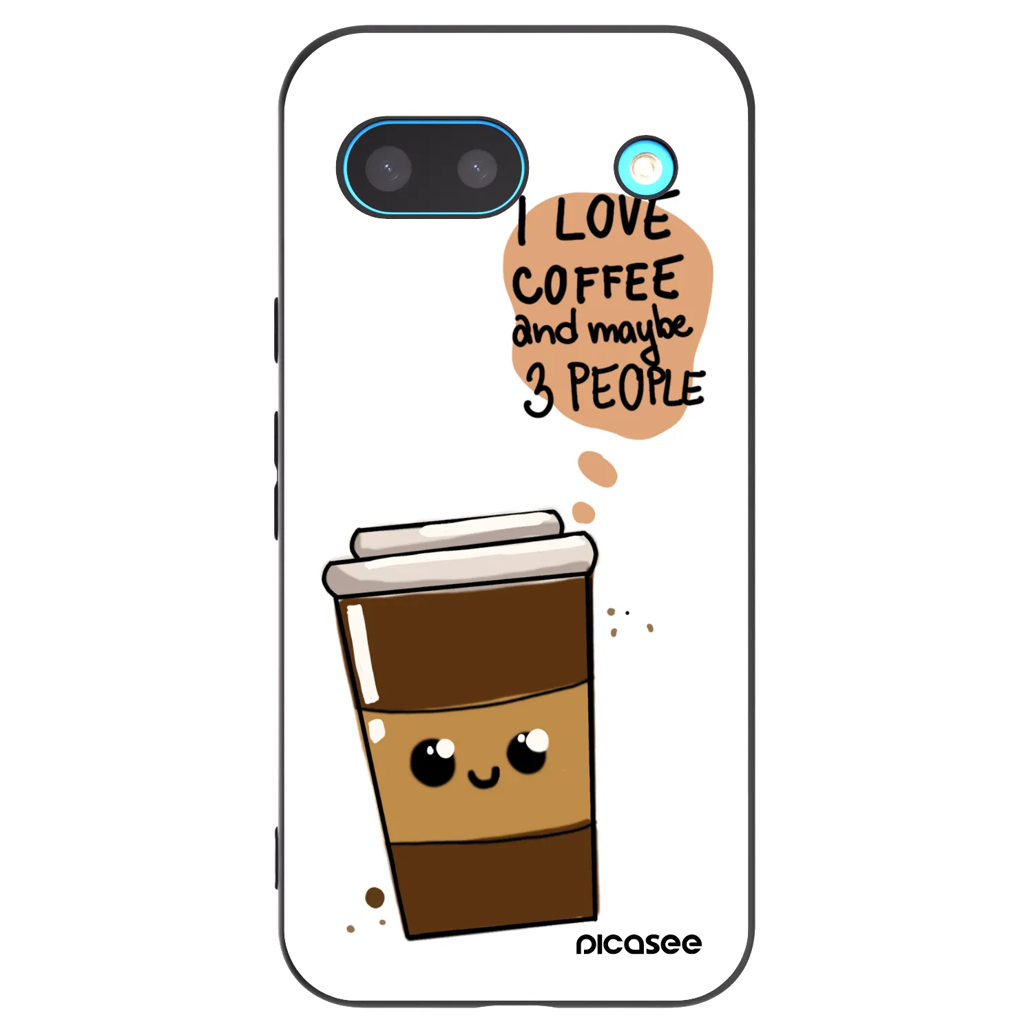 Picasee Google Pixel 8 Hülle - Schwarzes Silikon - Cute coffee