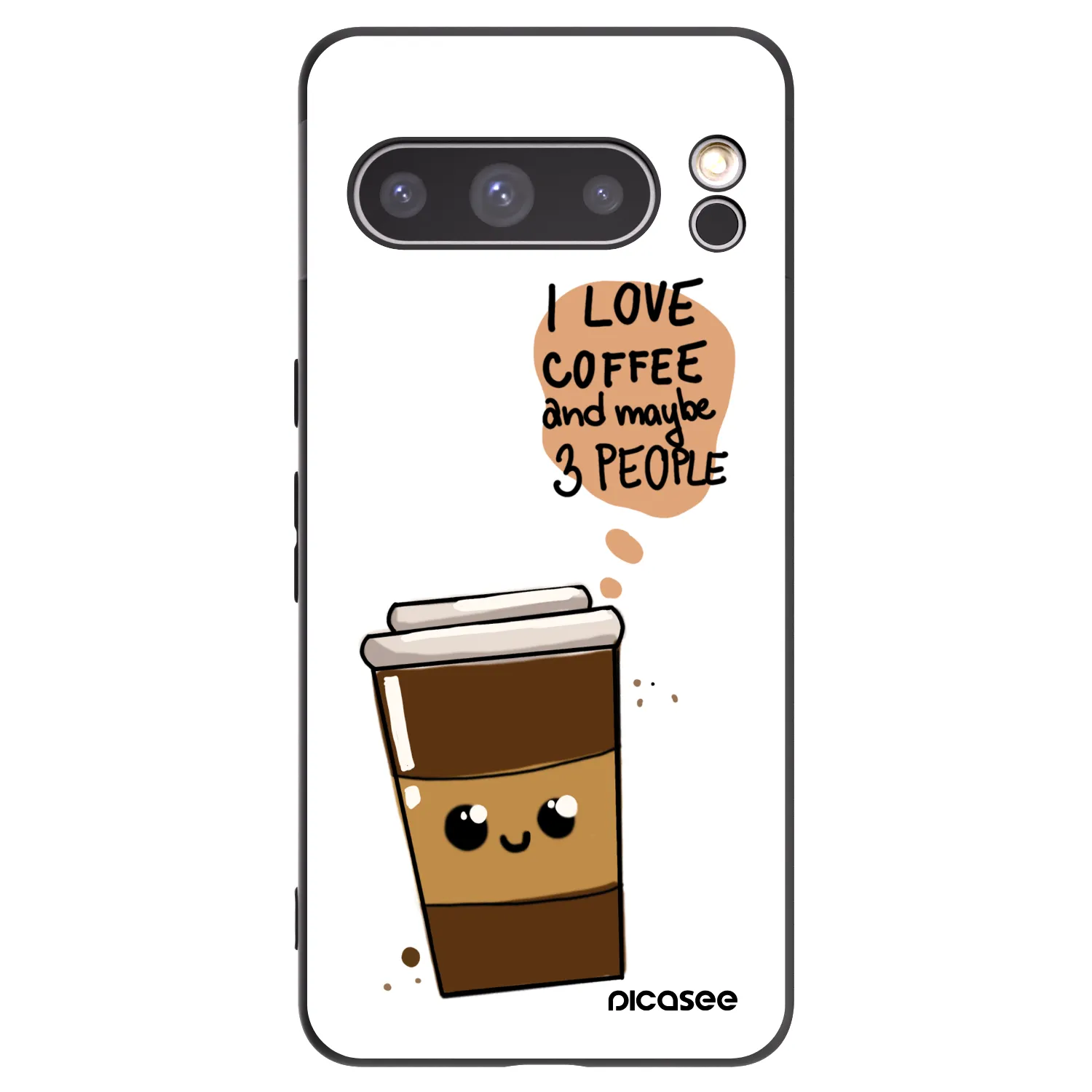 Picasee Google Pixel 8 Pro Hülle - Schwarzes Silikon - Cute coffee
