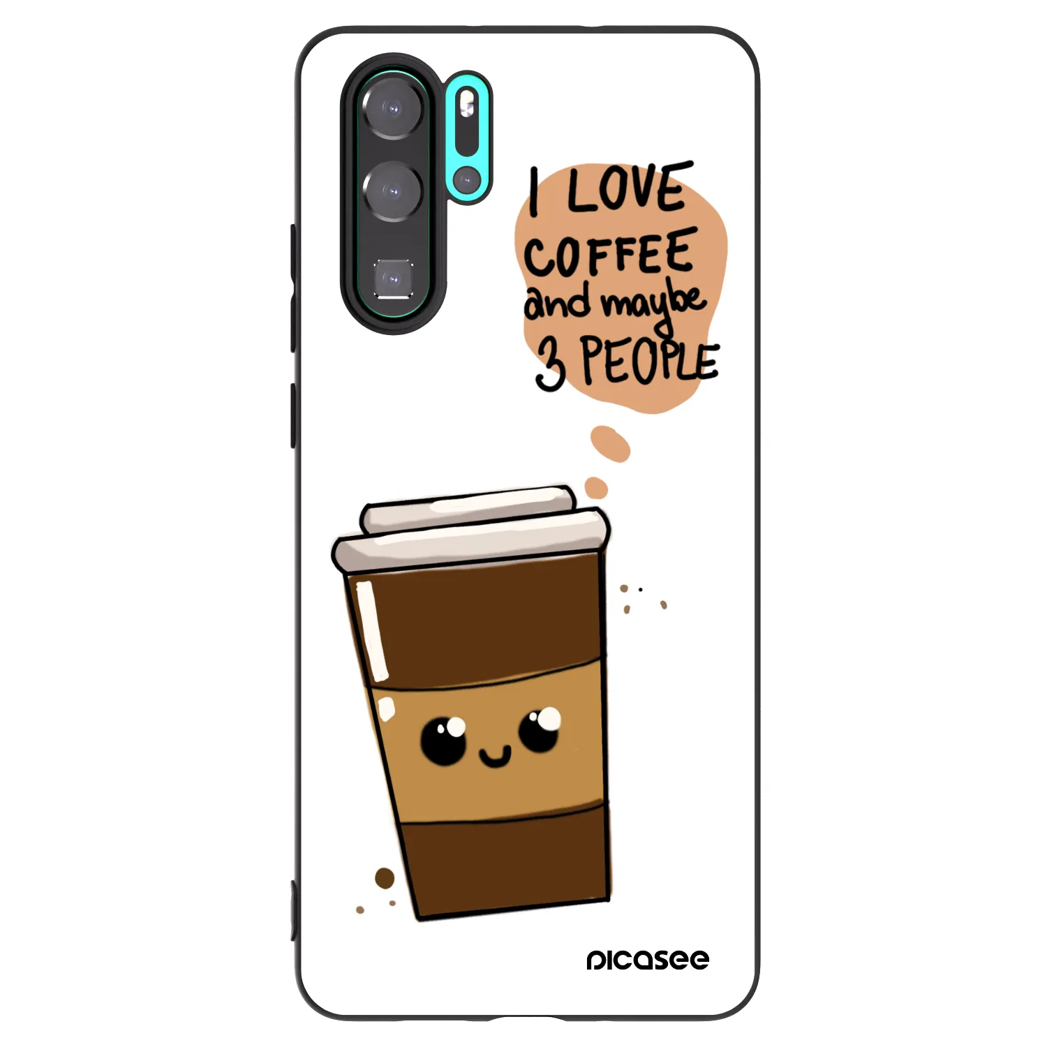 Picasee Huawei P30 Pro Hülle - Schwarzes Silikon - Cute coffee