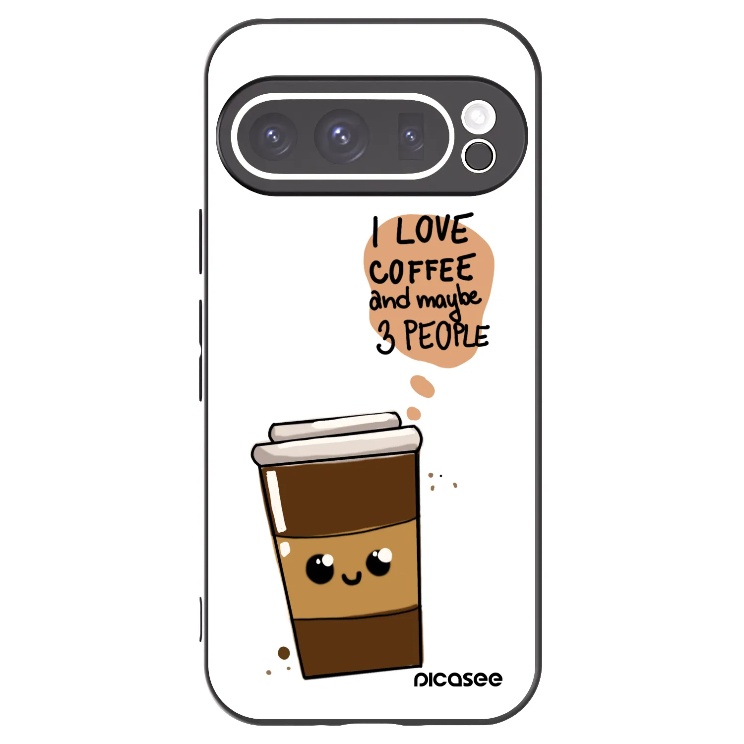 Picasee Google Pixel 9 Pro Hülle - Schwarzes Silikon - Cute coffee