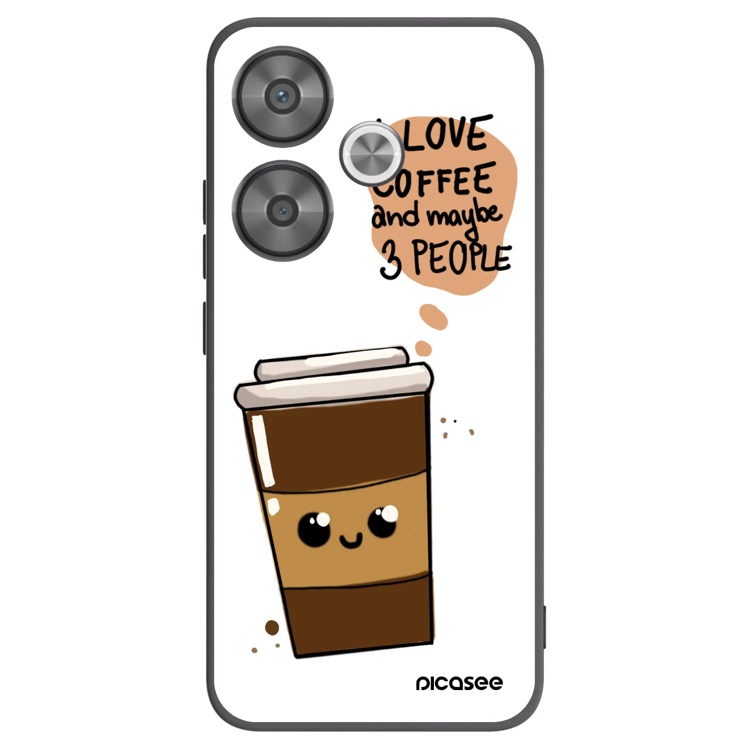 Picasee Xiaomi Poco F6 Hülle - Schwarzes Silikon - Cute coffee