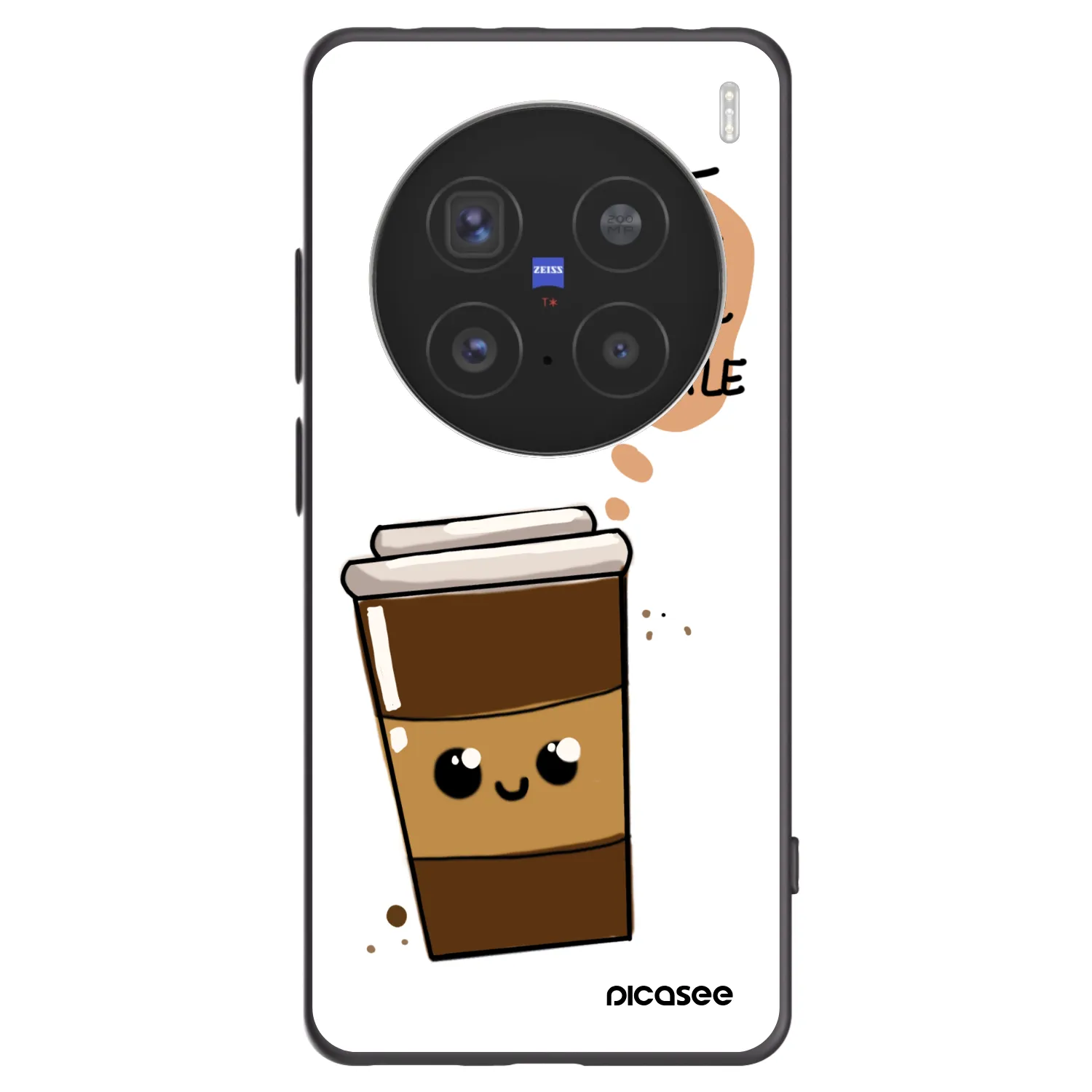 Picasee Vivo X200 Pro Hülle - Schwarzes Silikon - Cute coffee