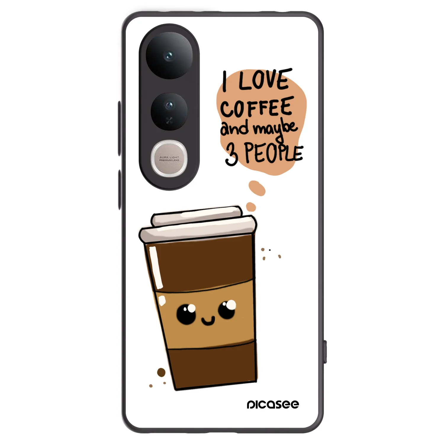 Picasee Vivo V50 Lite 5G Hülle - Schwarzes Silikon - Cute coffee