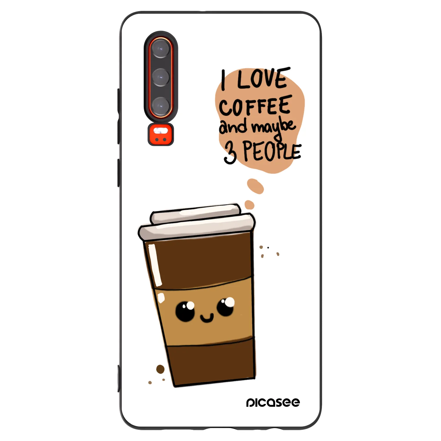 Picasee Huawei P30 Hülle - Schwarzes Silikon - Cute coffee