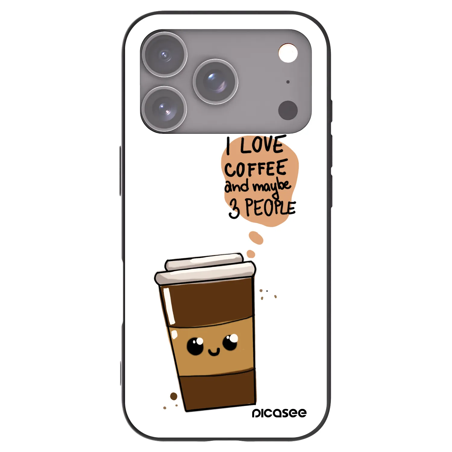 Picasee Apple iPhone 17 Pro Hülle - Schwarzes Silikon - Cute coffee