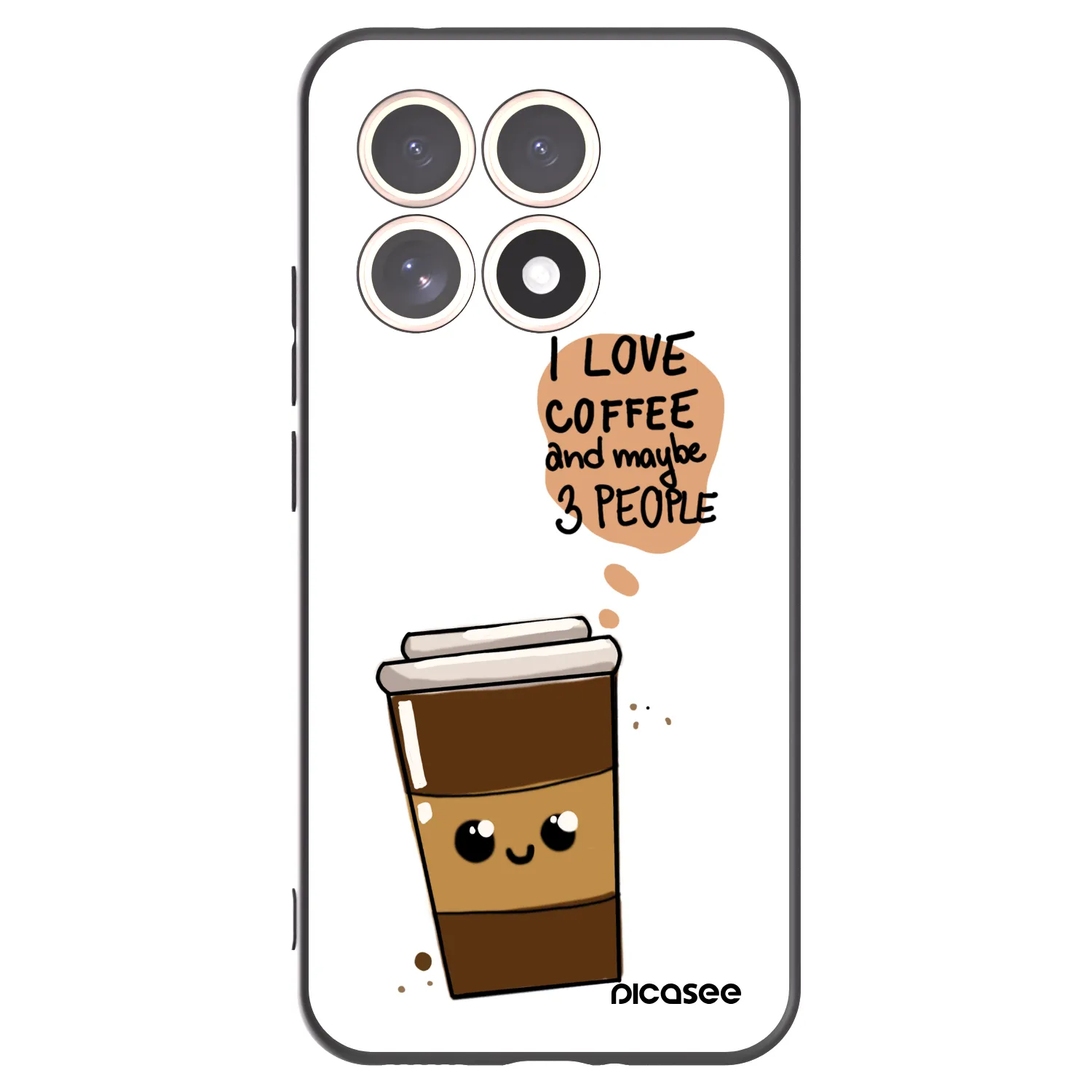 Picasee Xiaomi 15T Hülle - Schwarzes Silikon - Cute coffee