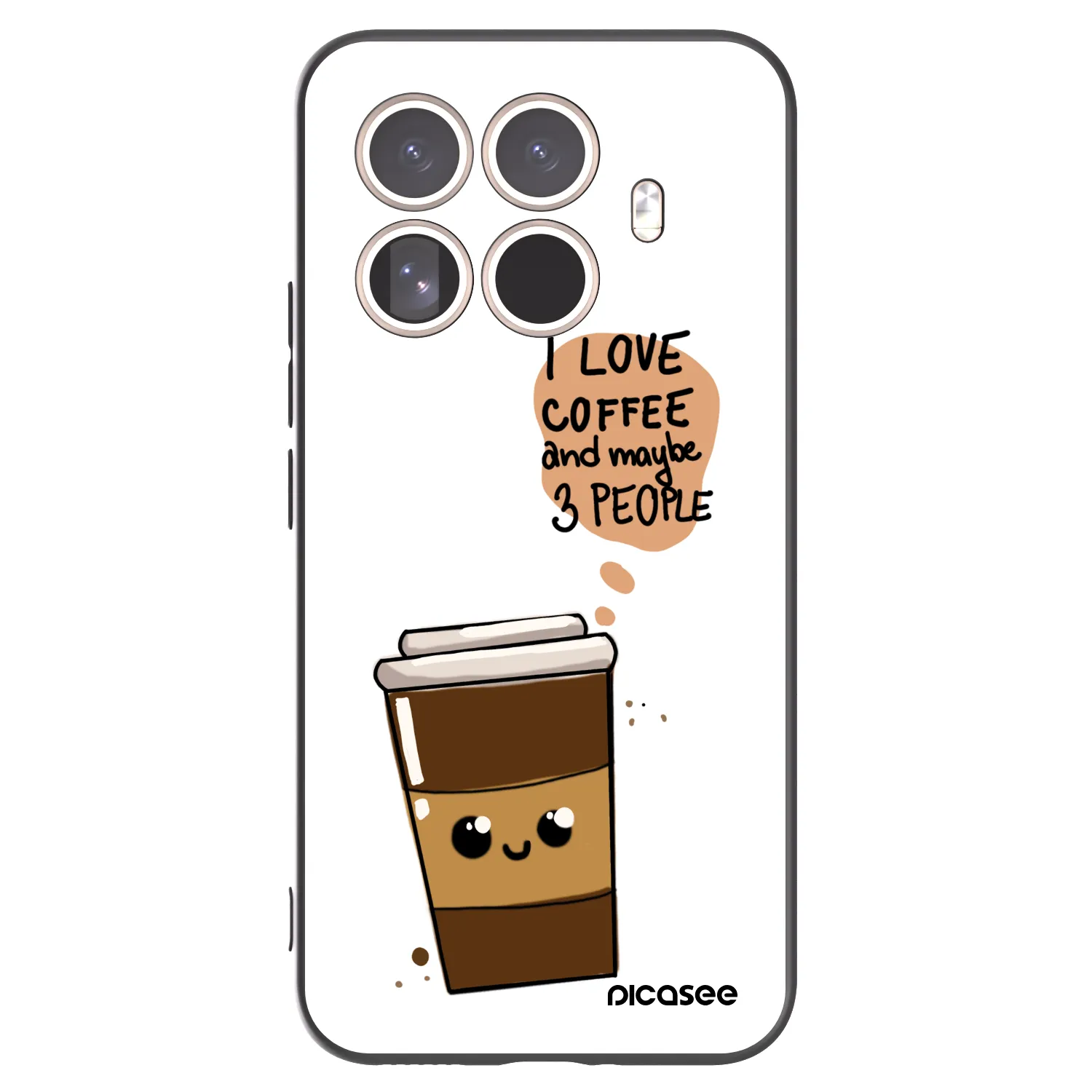 Picasee Xiaomi 15T Pro Hülle - Schwarzes Silikon - Cute coffee