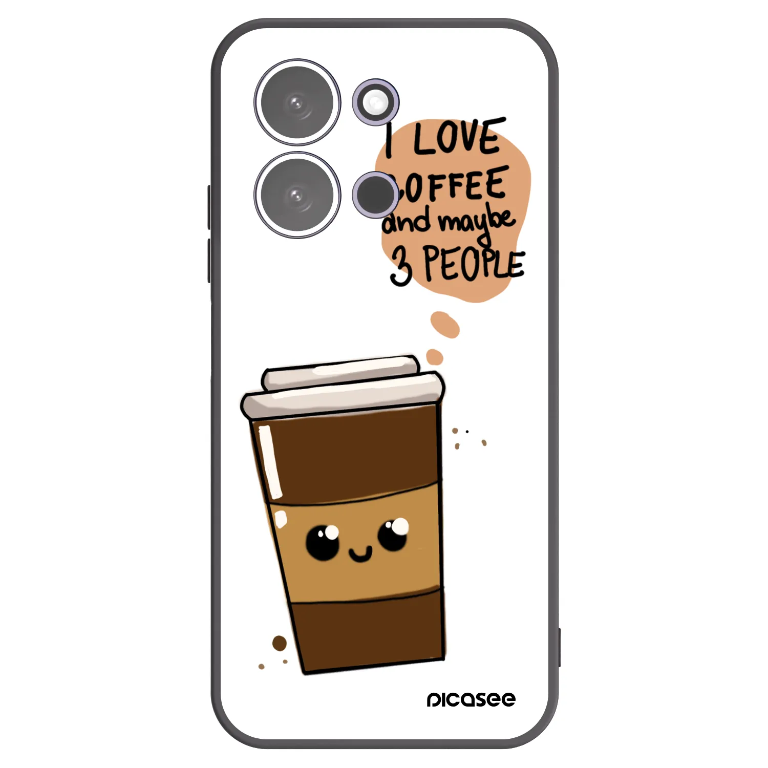 Picasee Xiaomi Redmi 15C 5G Hülle - Schwarzes Silikon - Cute coffee