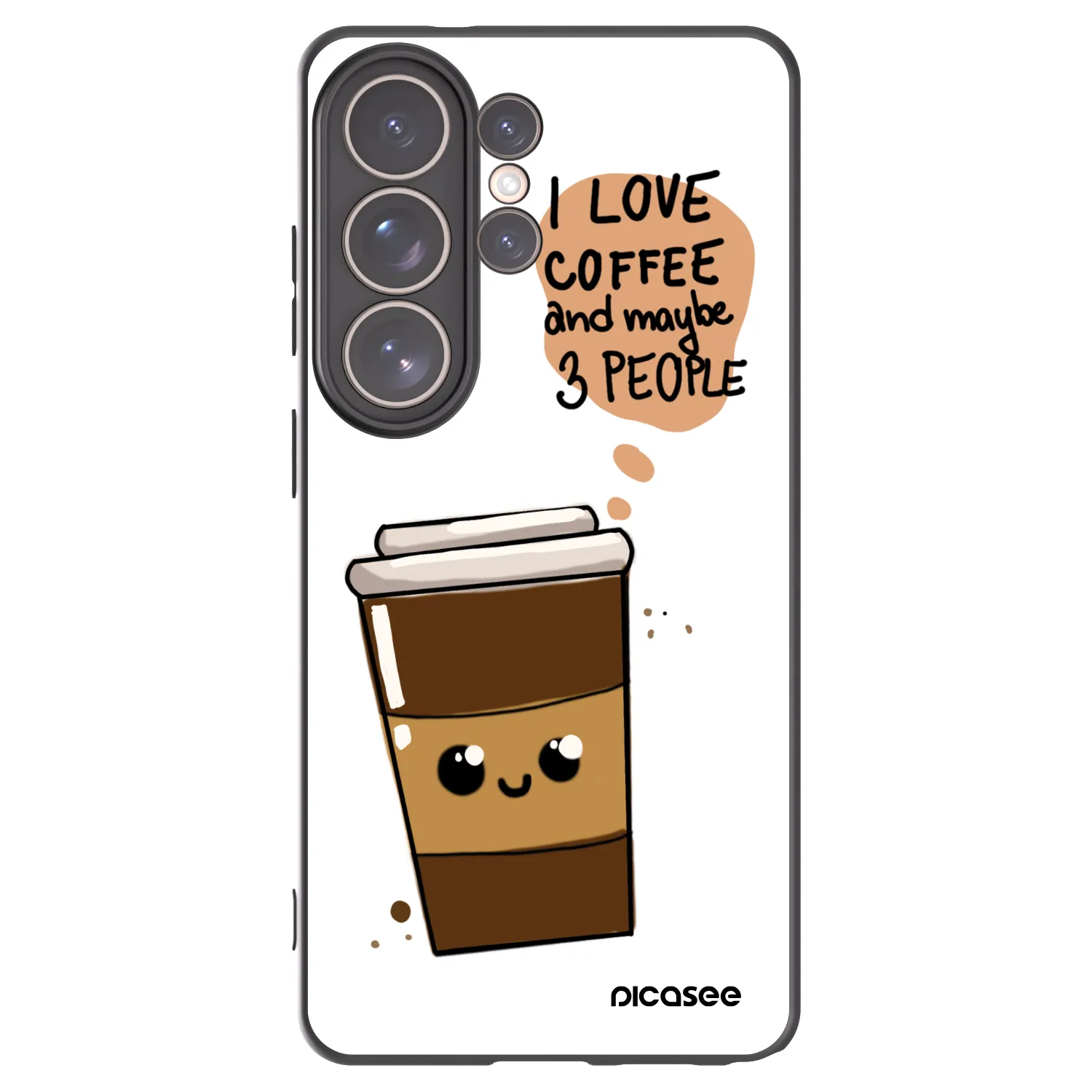 Picasee Samsung Galaxy S26 Ultra Hülle - Schwarzes Silikon - Cute coffee