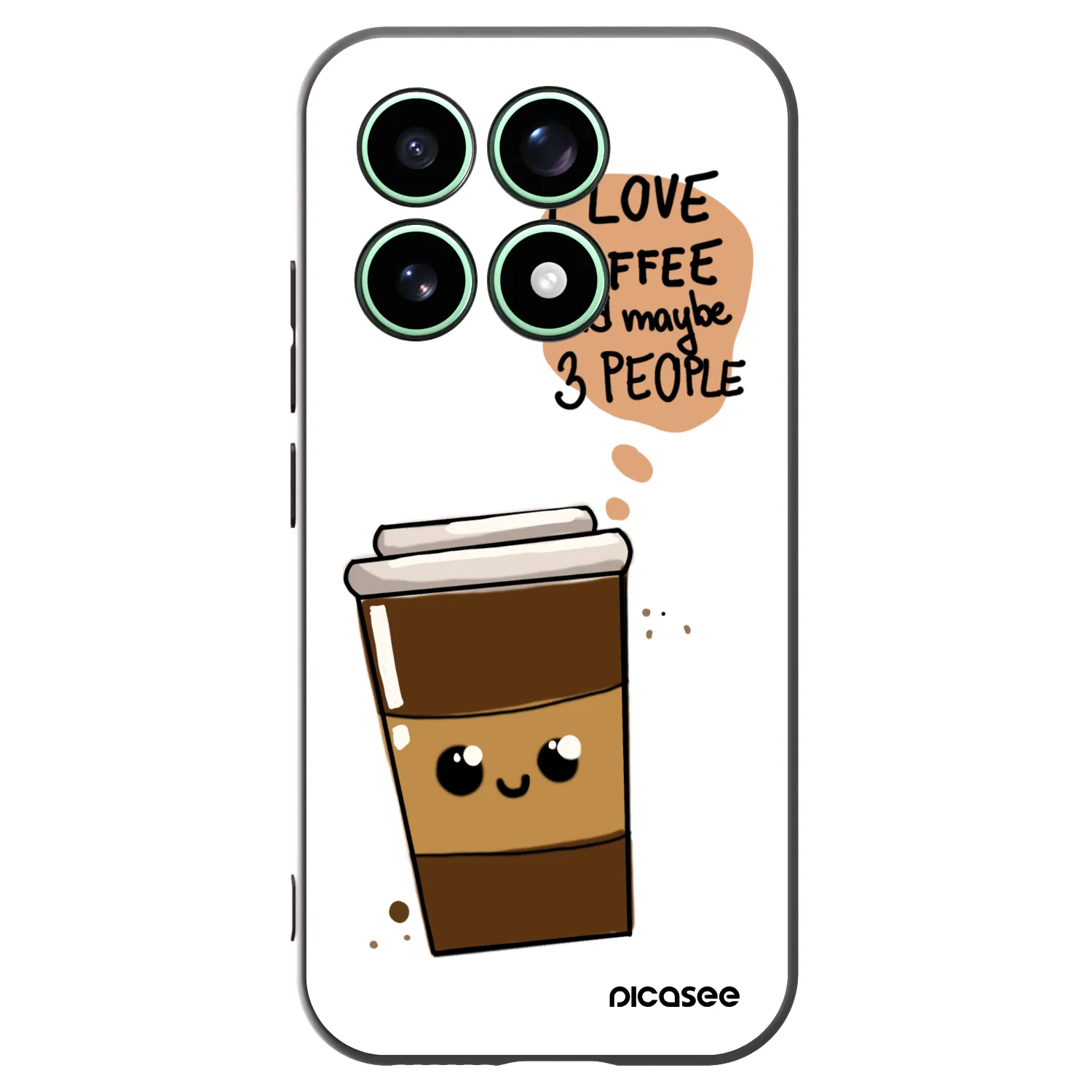 Picasee Xiaomi 17 Hülle - Schwarzes Silikon - Cute coffee