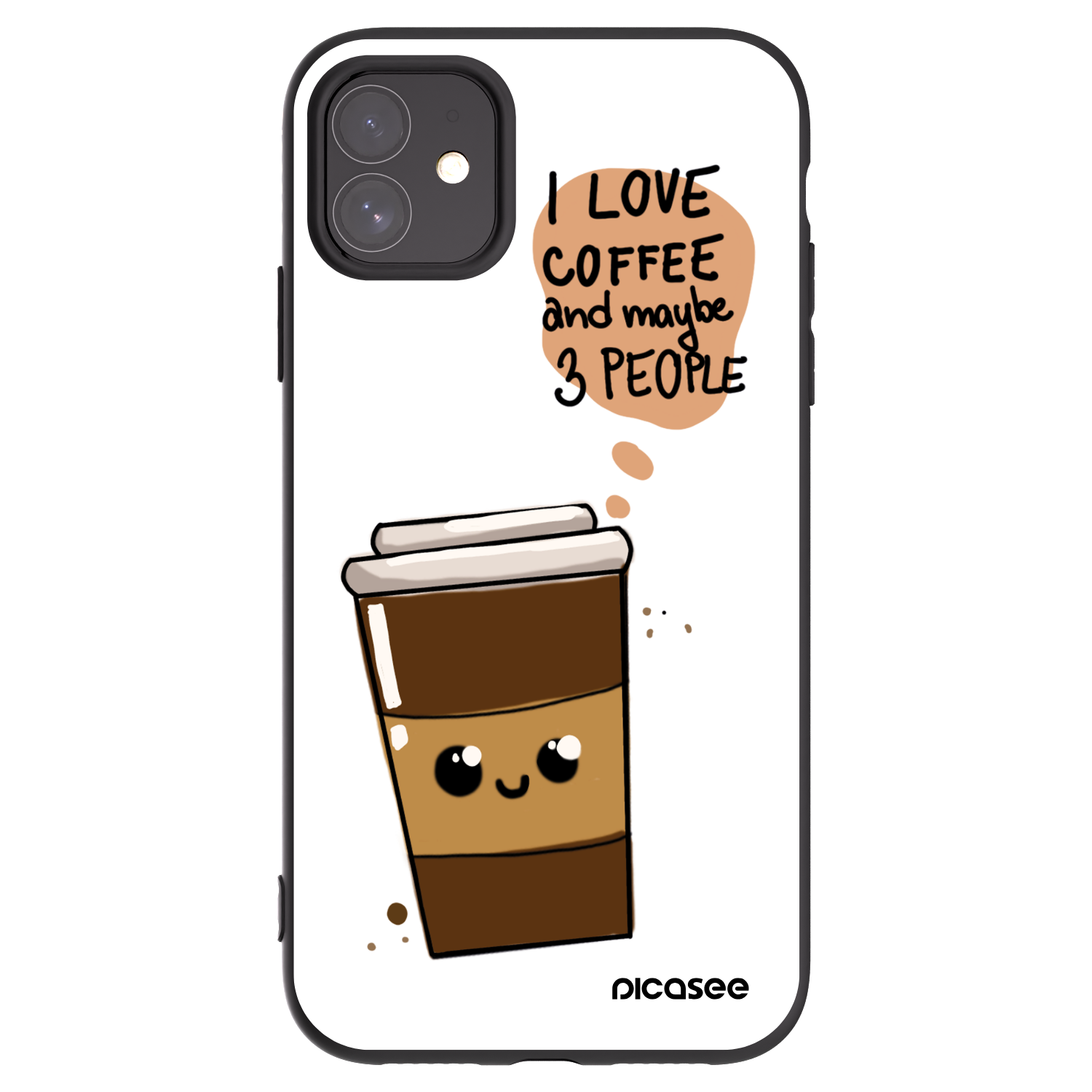 Picasee Apple iPhone 11 Hülle - Schwarzes Silikon - Cute coffee