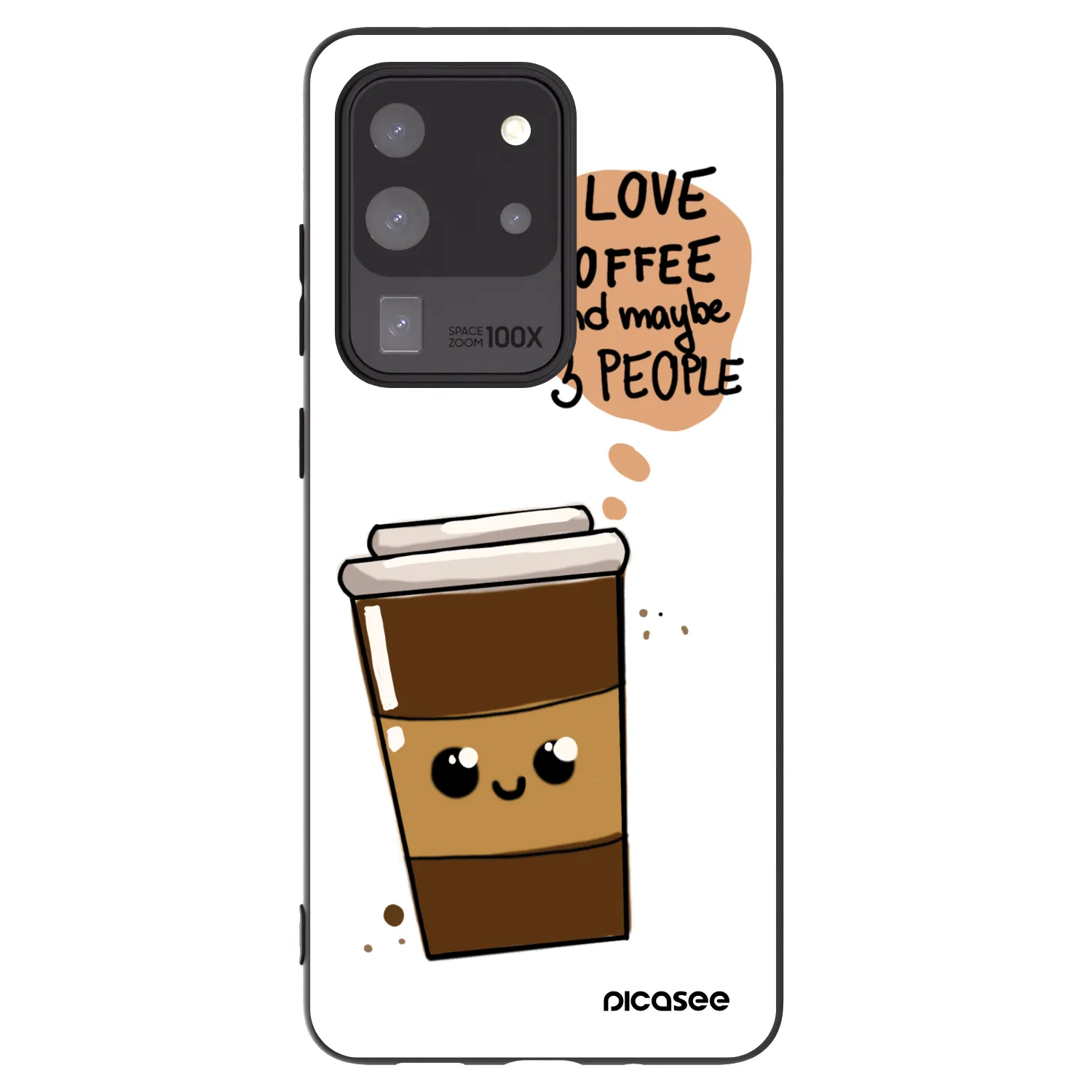 Picasee Samsung Galaxy S20 Ultra 5G G988F Hülle - Schwarzes Silikon - Cute coffee