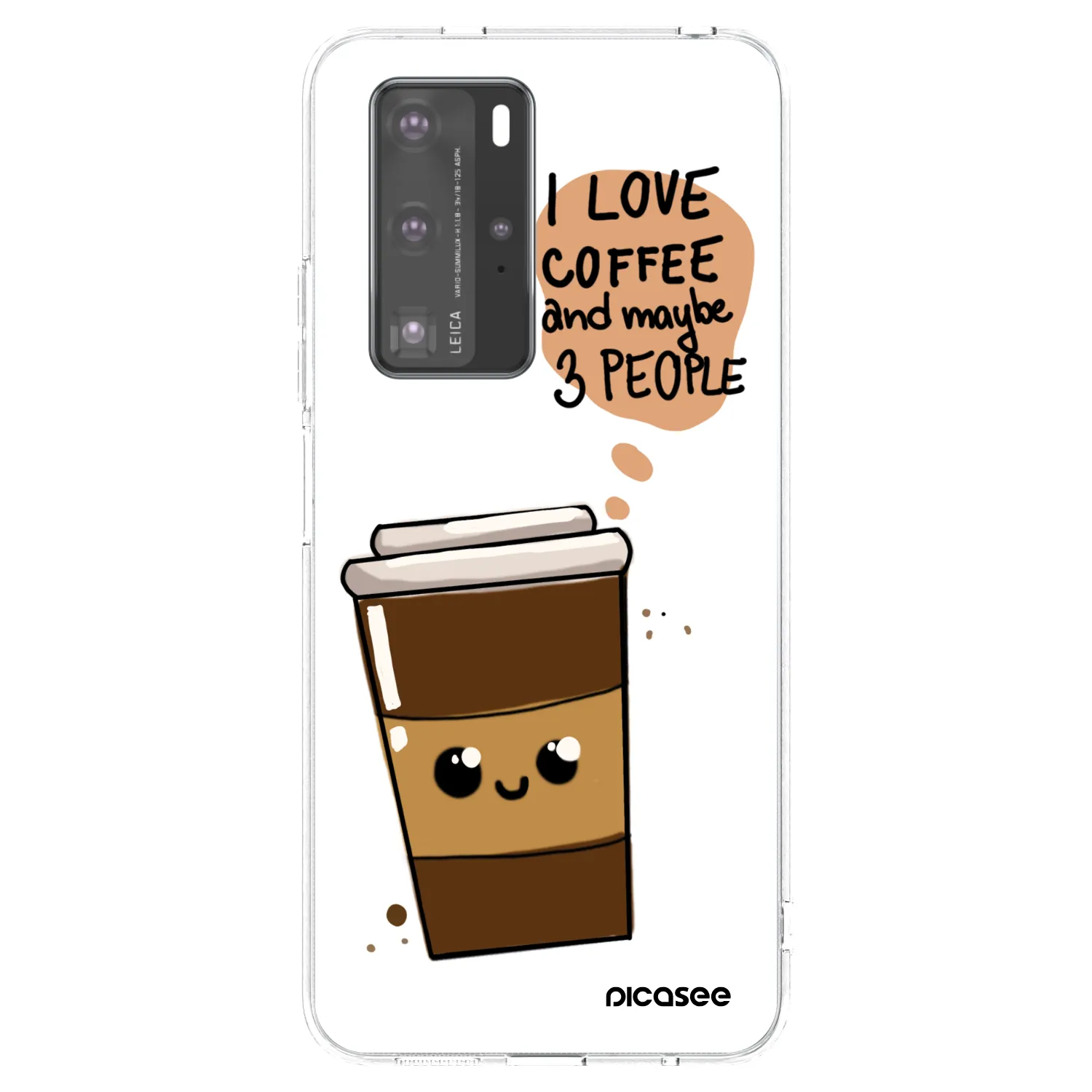 Picasee Huawei P40 Pro Hülle - Transparentes Silikon - Cute coffee