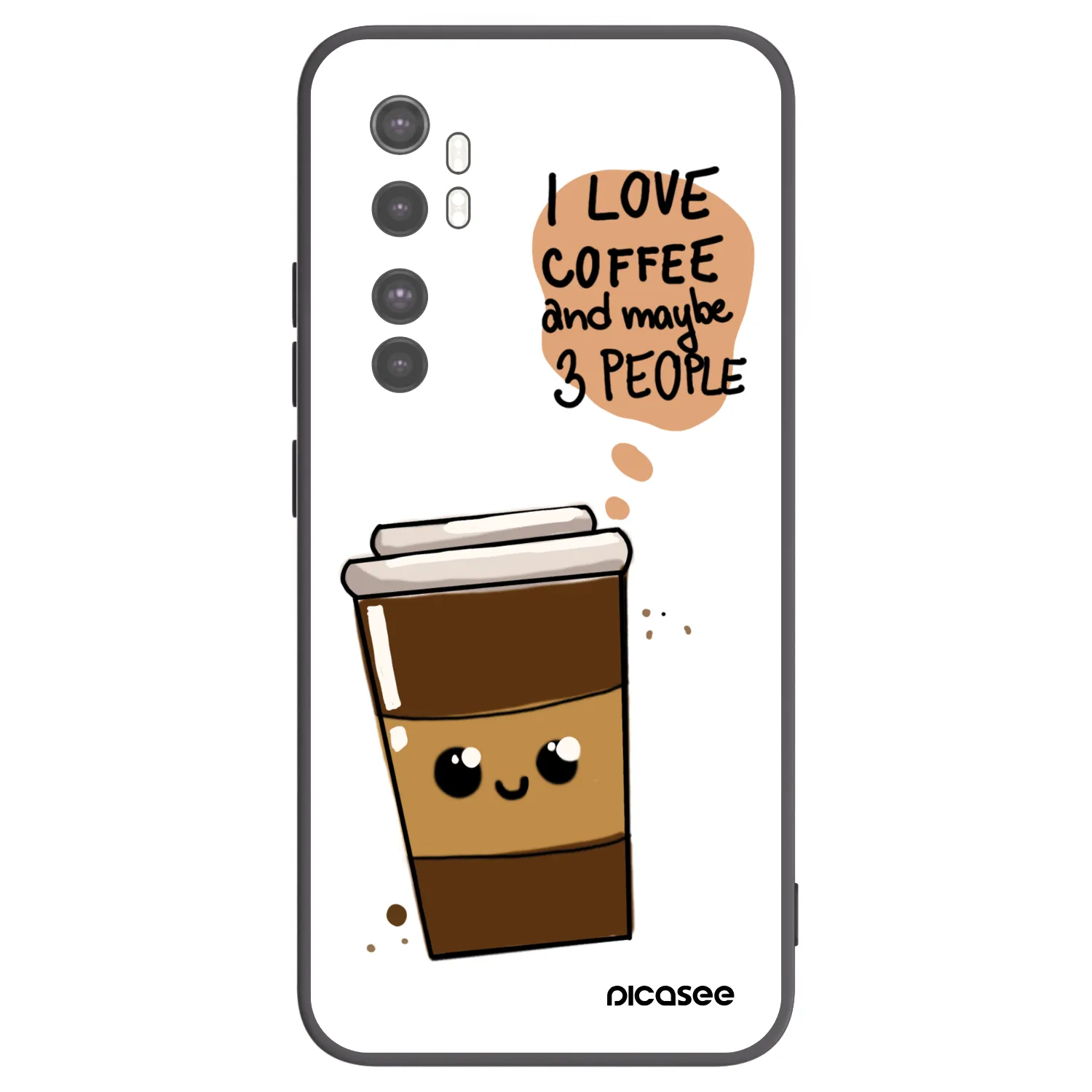 Picasee Xiaomi Mi Note 10 Lite Hülle - Schwarzes Silikon - Cute coffee