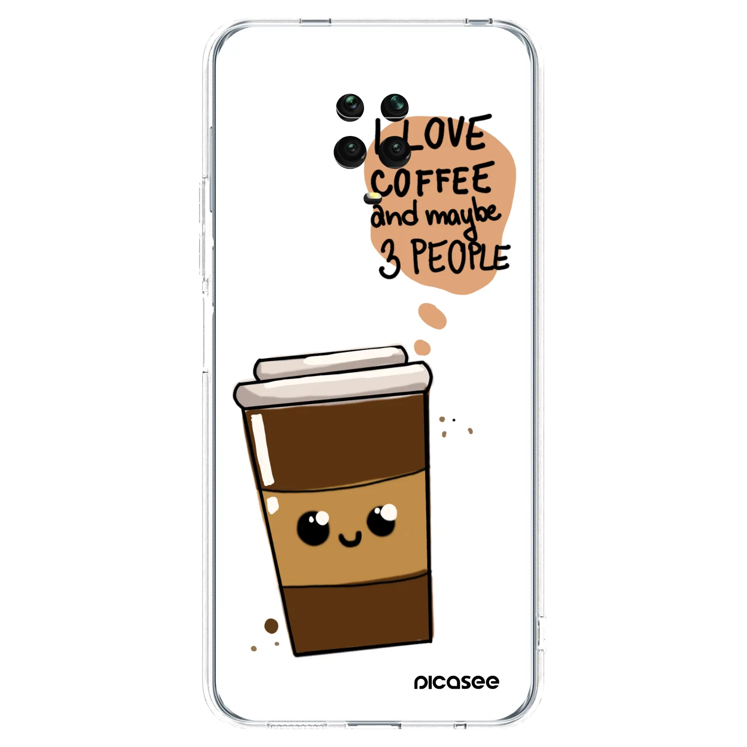 Picasee Xiaomi Redmi Note 9S Hülle - Transparentes Silikon - Cute coffee