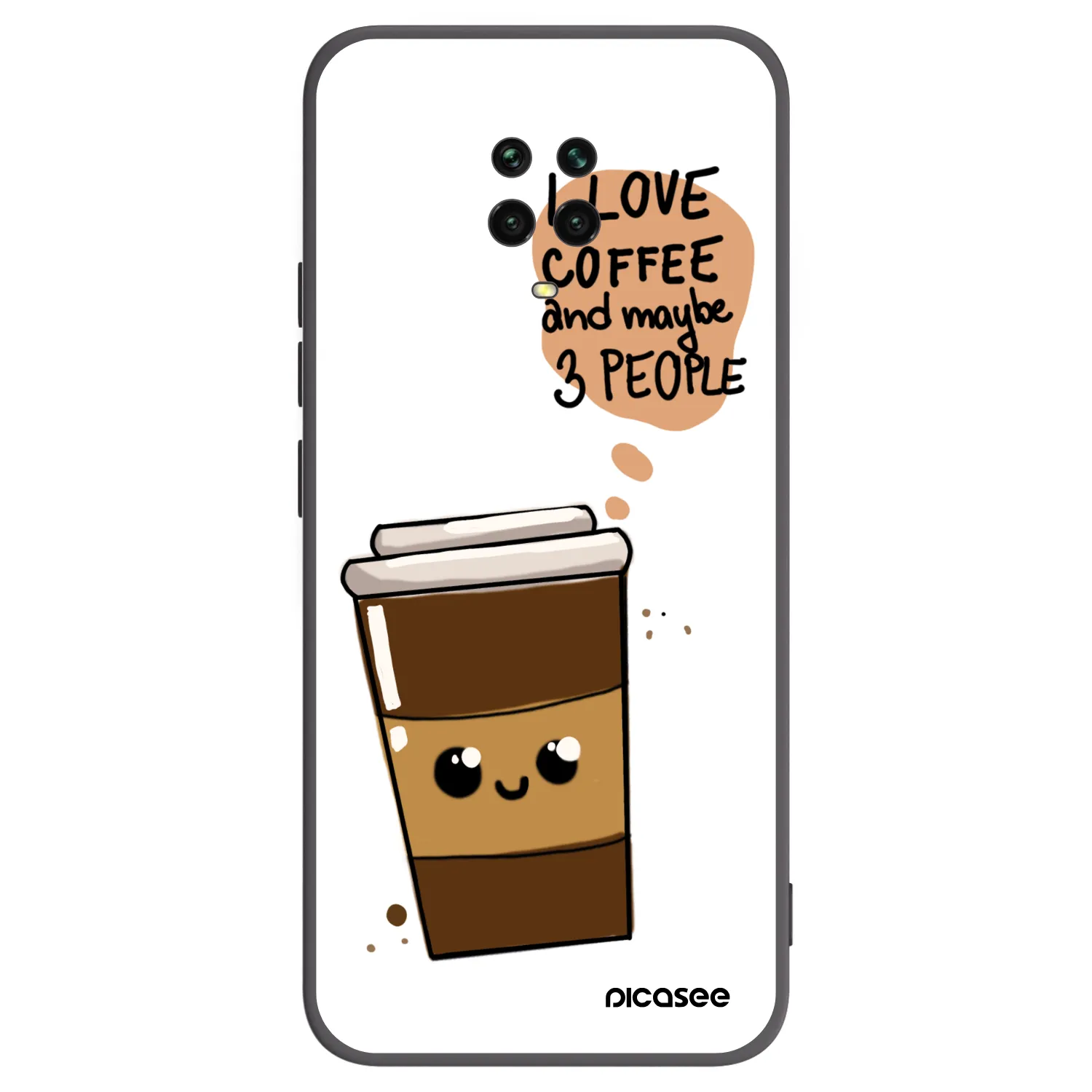 Picasee Xiaomi Redmi Note 9S Hülle - Schwarzes Silikon - Cute coffee