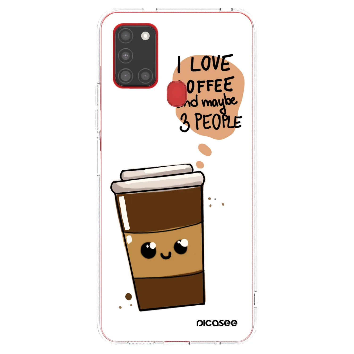 Picasee Samsung Galaxy A21s Hülle - Transparentes Silikon - Cute coffee