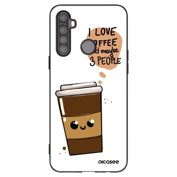 Picasee Realme 6i Hülle - Schwarzes Silikon - Cute coffee