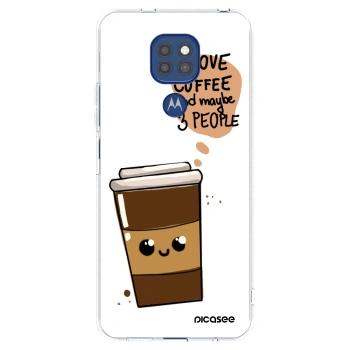Picasee Motorola Moto G9 Play Hülle - Transparentes Silikon - Cute coffee