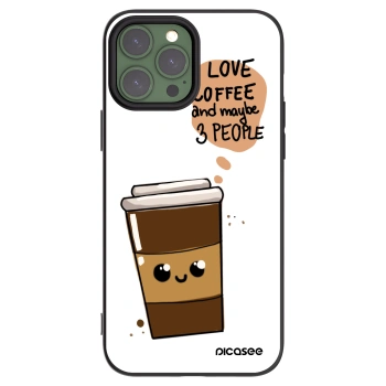 Picasee Apple iPhone 13 Pro Max Hülle - Schwarzes Silikon - Cute coffee