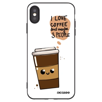 Picasee Apple iPhone XS Max Hülle - Schwarzes Silikon - Cute coffee