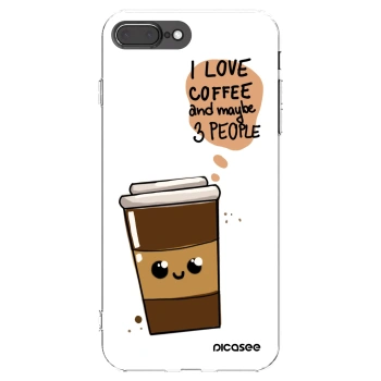 Picasee Apple iPhone 7 Plus Hülle - Transparentes Silikon - Cute coffee