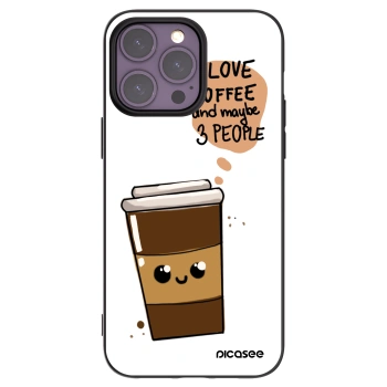 Picasee Apple iPhone 14 Pro Max Hülle - Schwarzes Silikon - Cute coffee