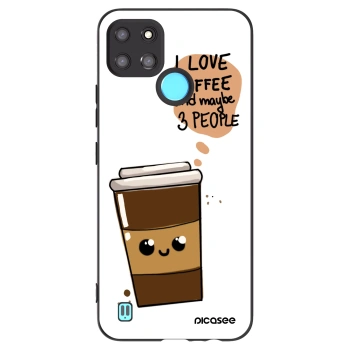 Picasee Realme C21Y Hülle - Schwarzes Silikon - Cute coffee